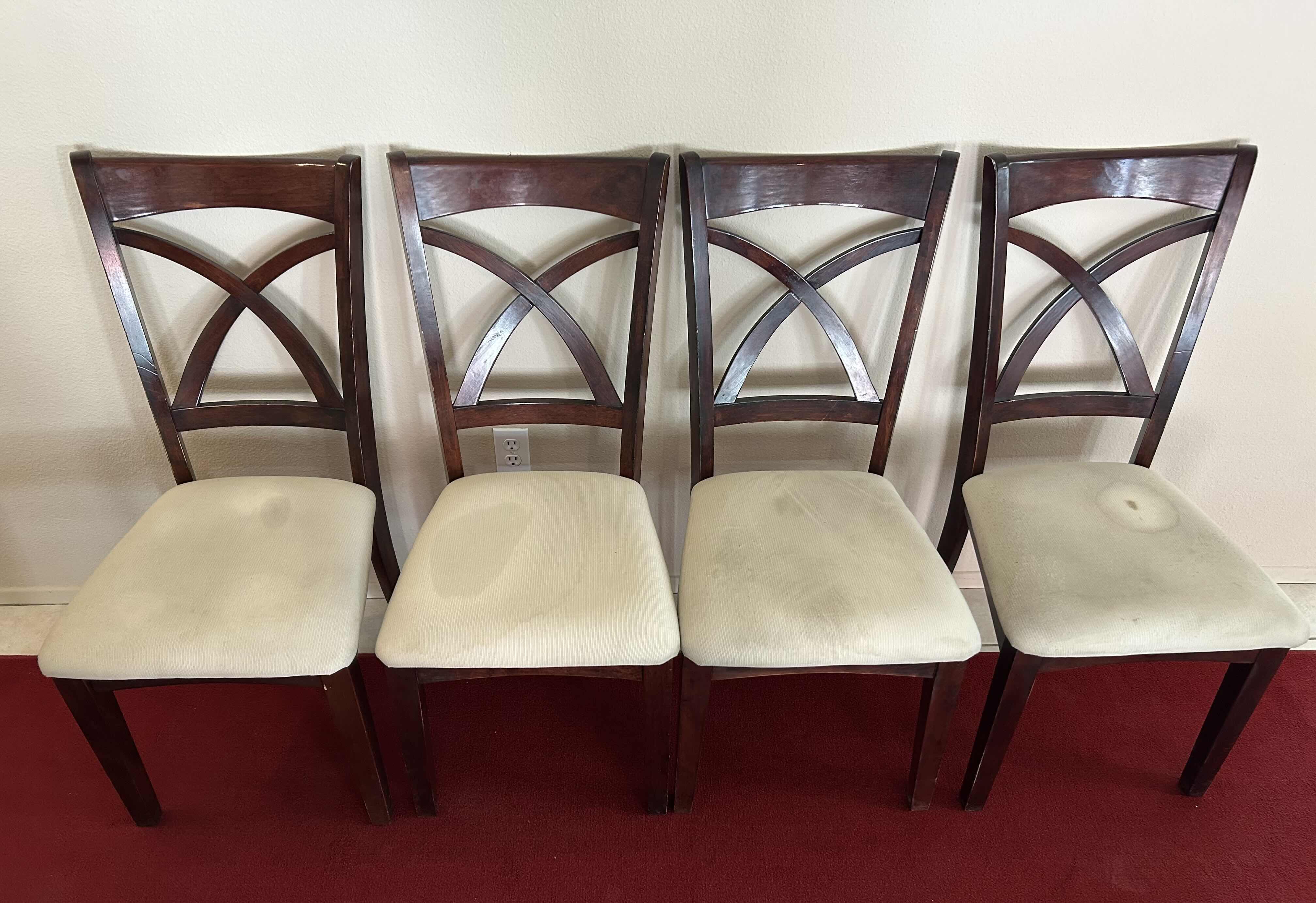 Photo 1 of 4- CHERRY WOOD DINING ROOM CHAIRS