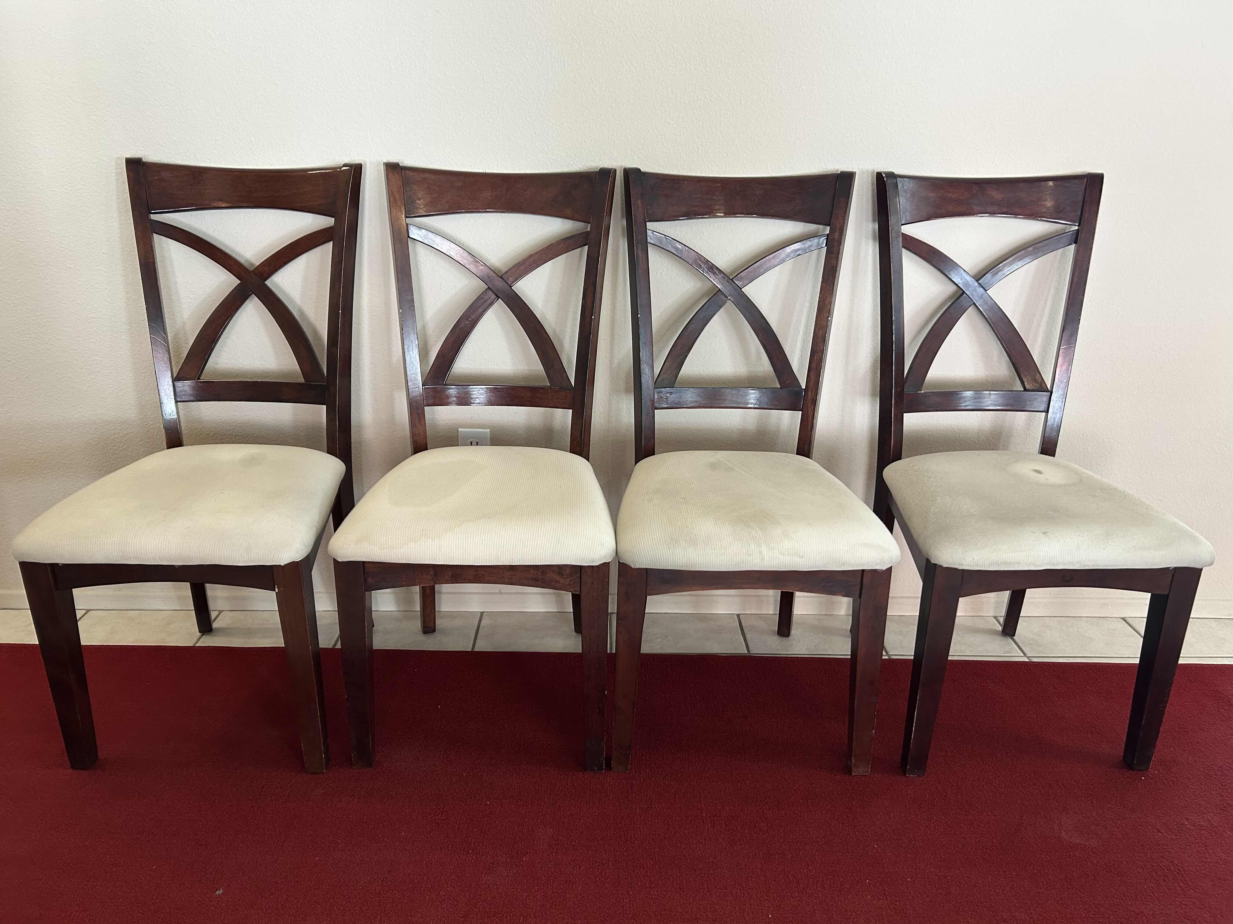 Photo 1 of 4- CHERRY WOOD DINING ROOM CHAIRS