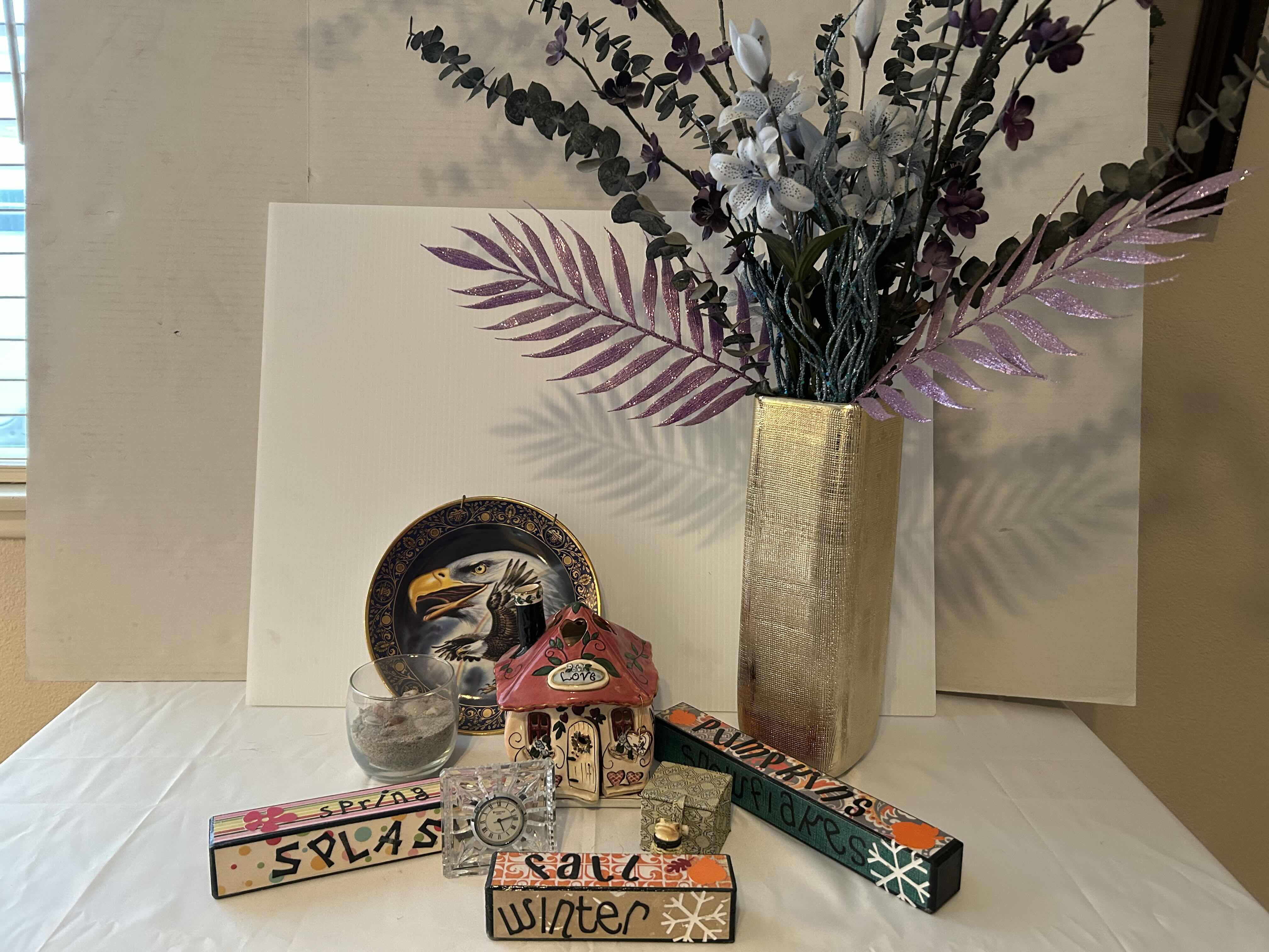 Photo 1 of 9 HOME DECOR ITEMS- VASE GOLD H12”