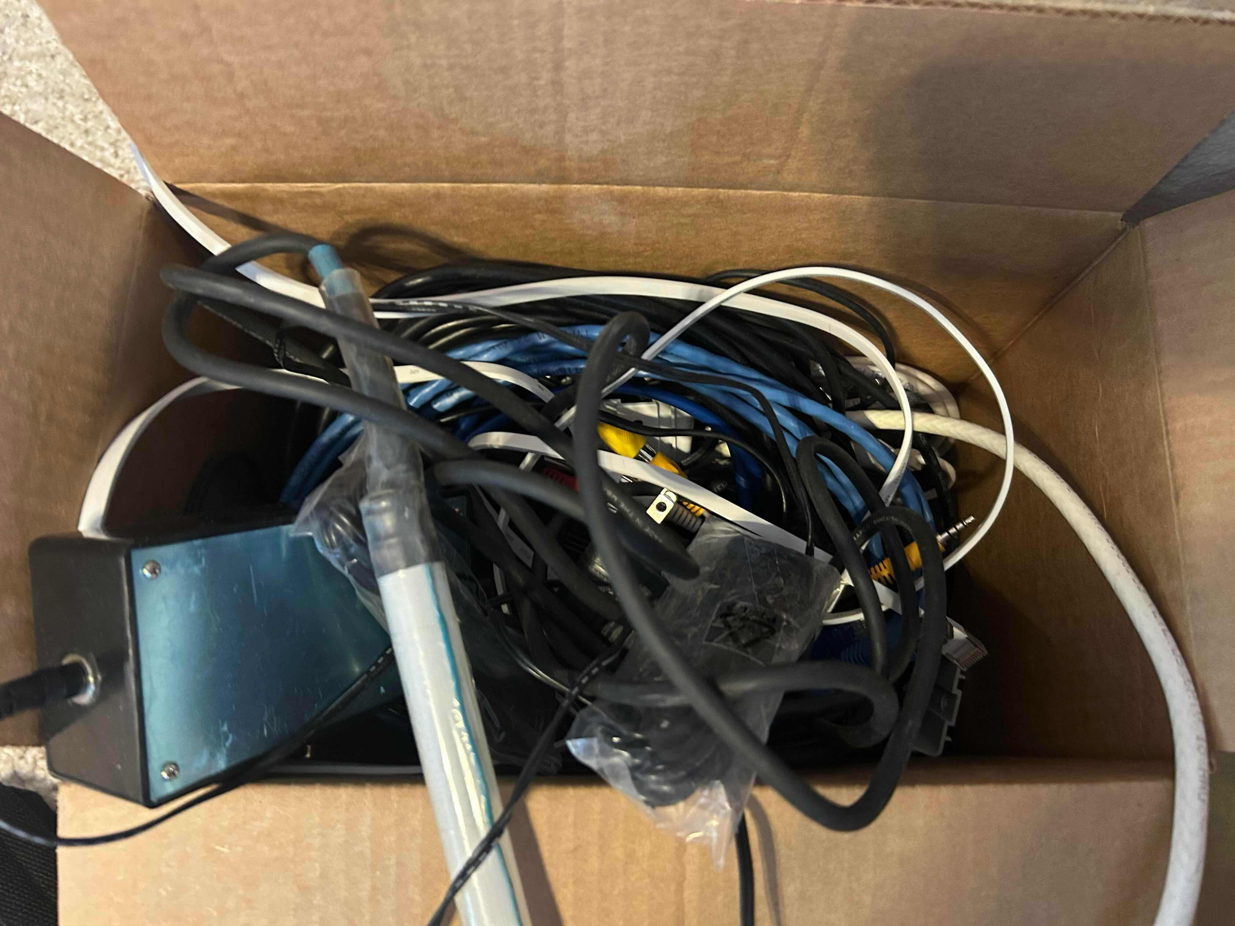 Photo 1 of BOX OF ELECTRONIC CORDS