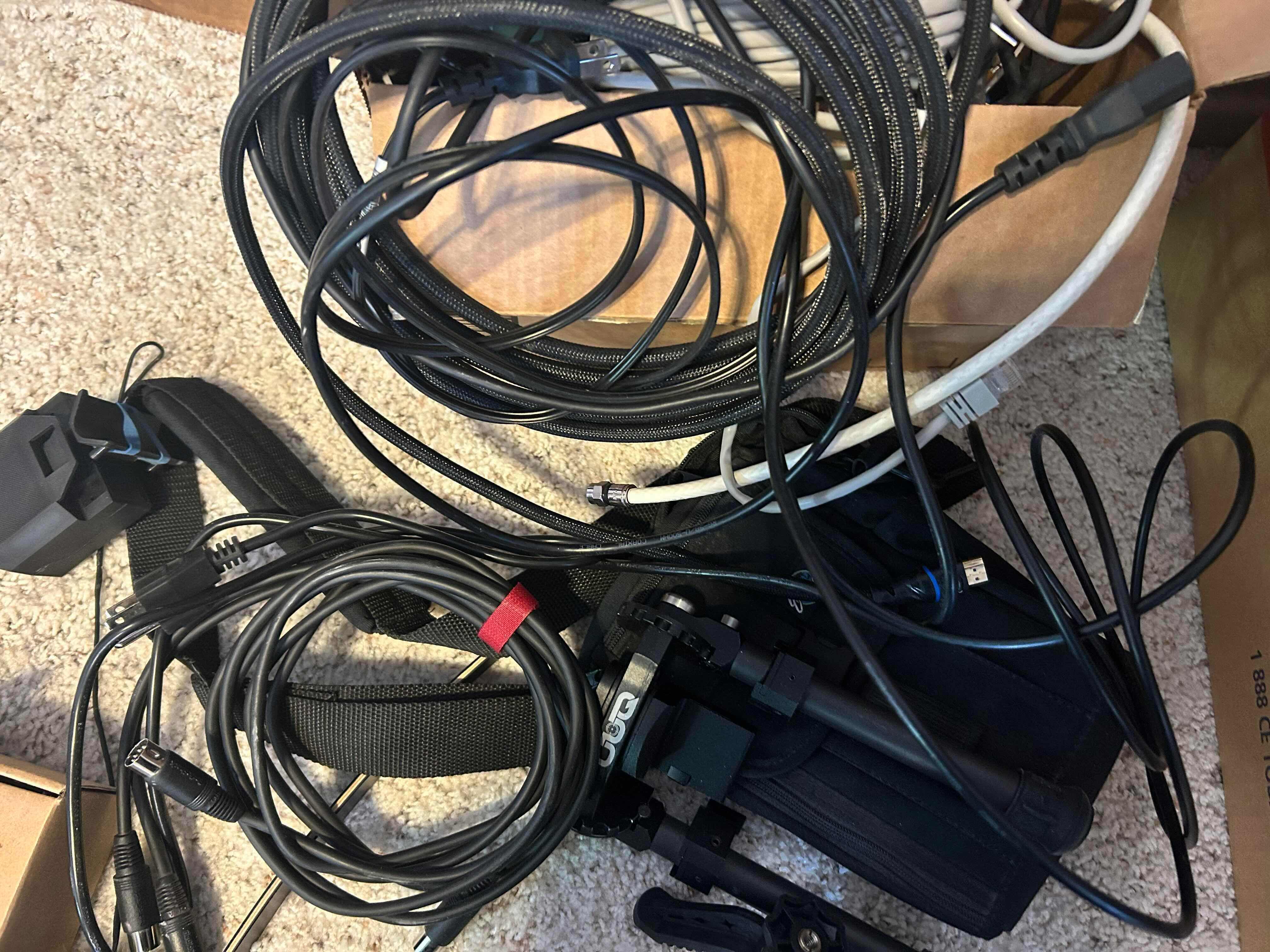 Photo 1 of BOX OF ELECTRONIC CORDS