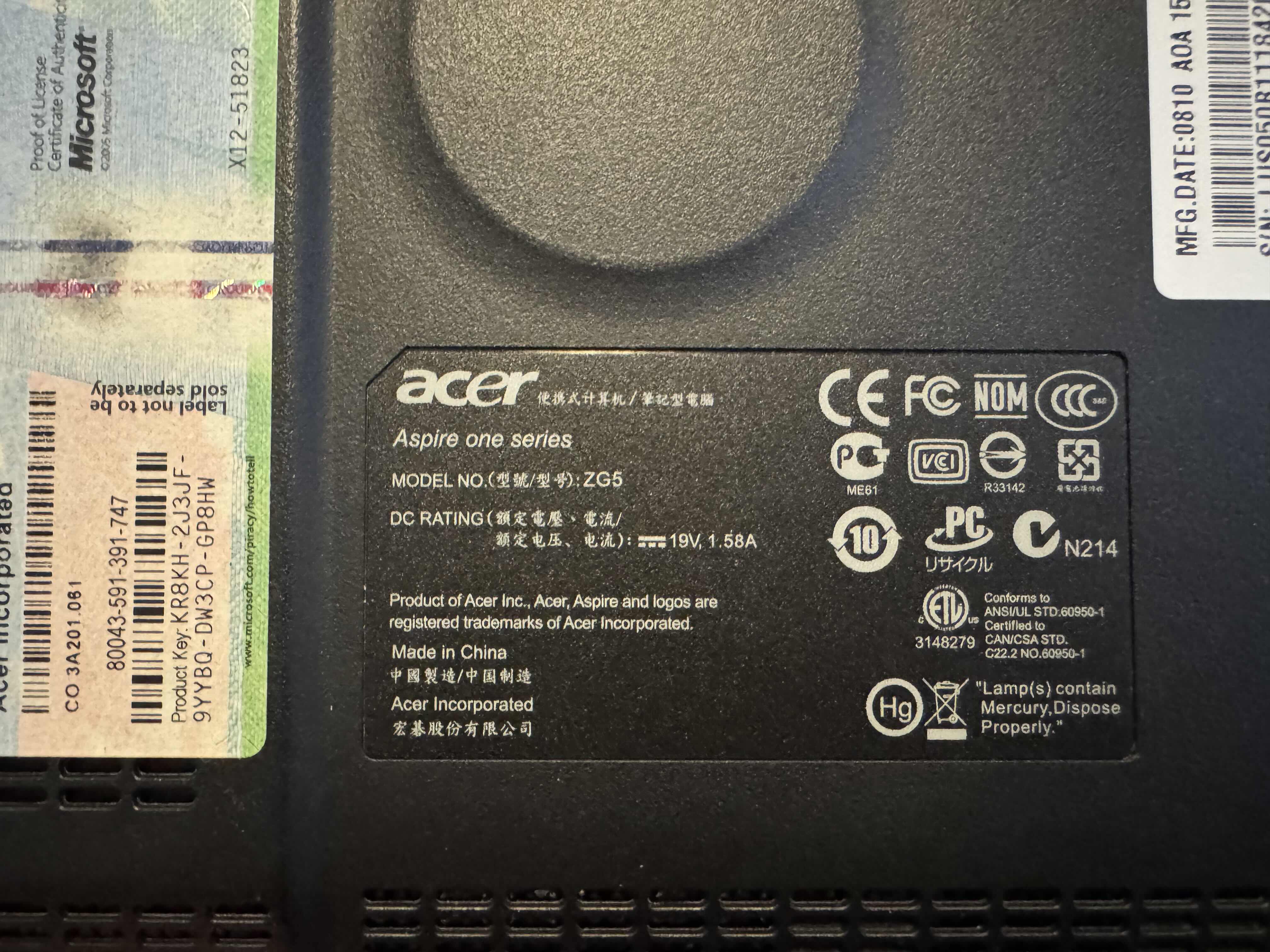 Photo 1 of ACER ASPIRE ONE