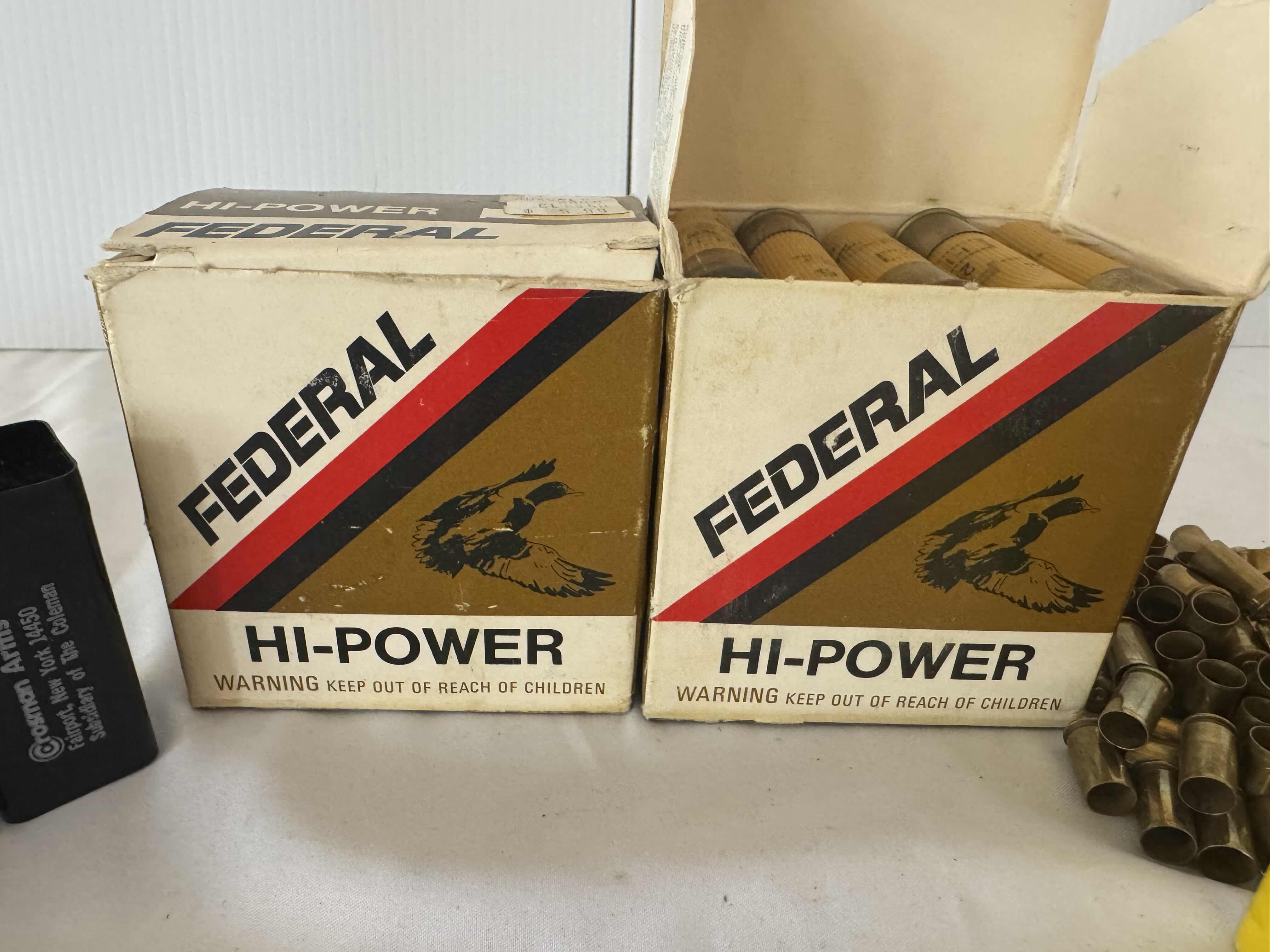 Photo 1 of ASSORTED AMMUNITION AND SHOT GUN SHELL CASINGS.