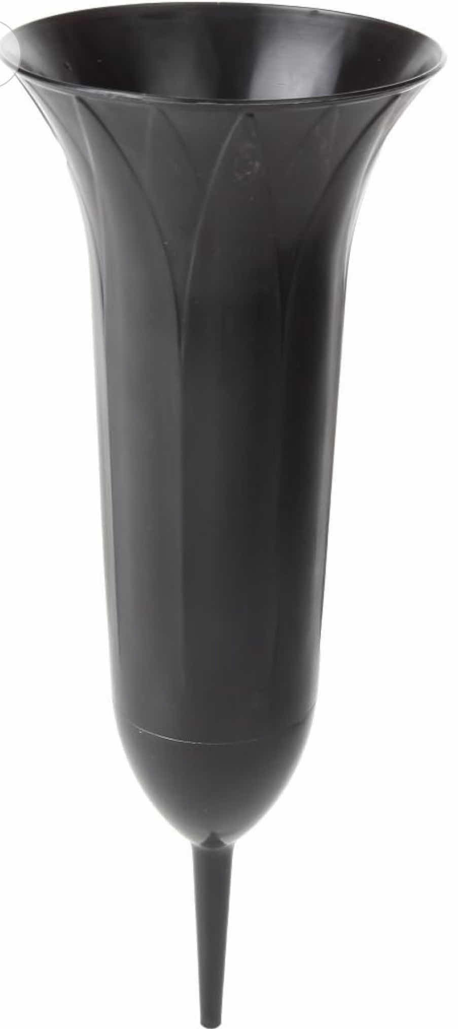 Photo 1 of BRAND NEW CASE OF HOME-X BLACK CEMETERY VASE WITH GROUND SPIKE - DURABLE PLASTIC