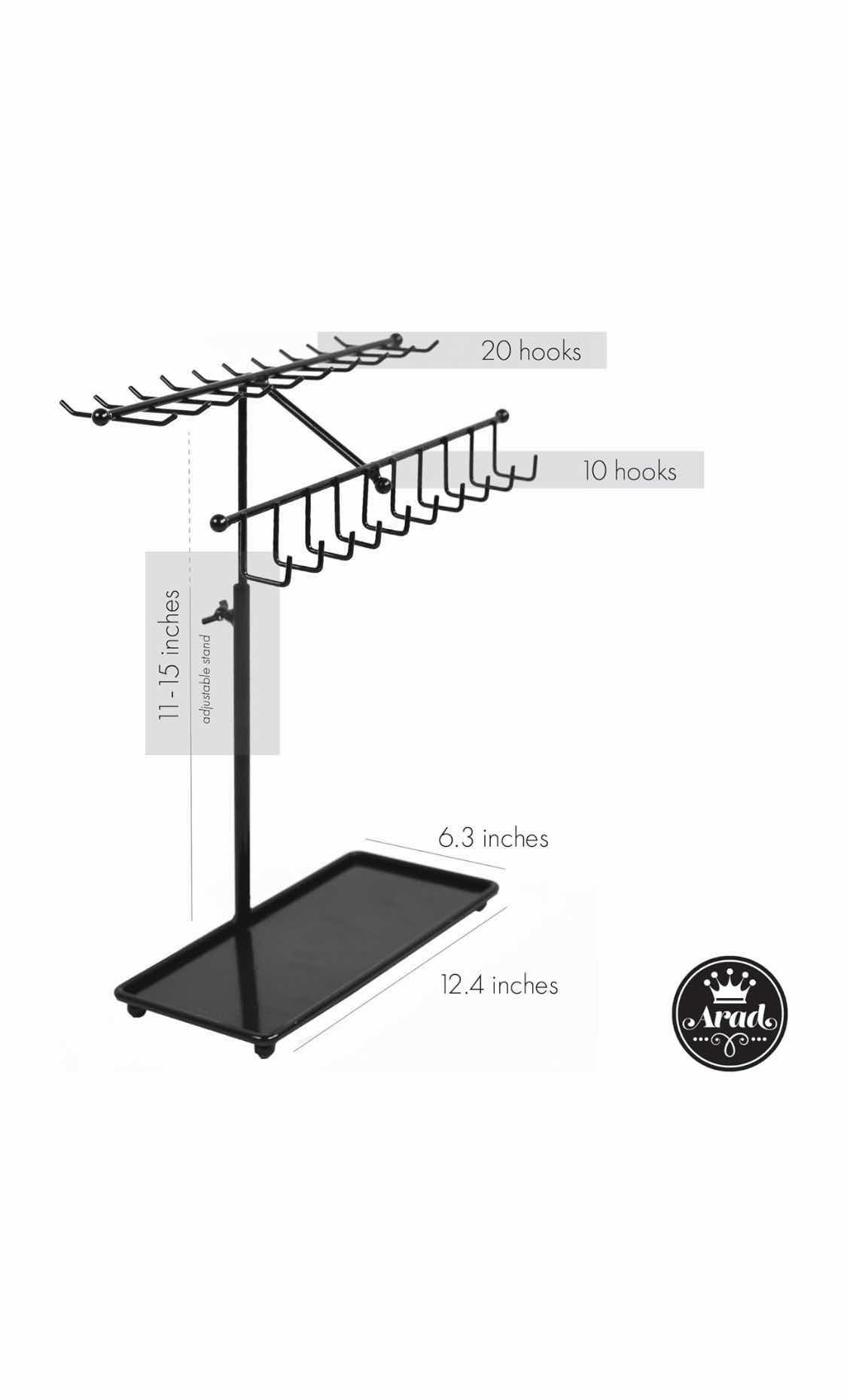 Photo 2 of BRAND NEW LOT OF ARAD- METAL JEWELRY TREE, HOLDER ORGANIZER, BLACK