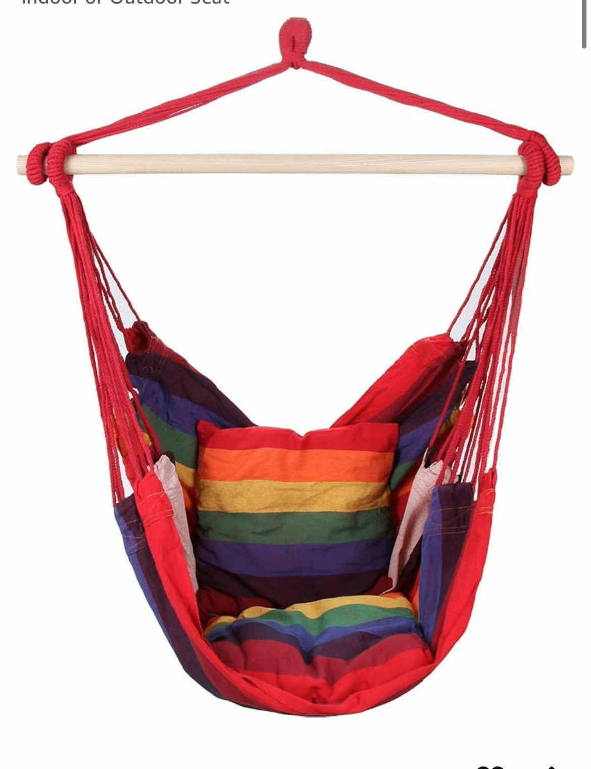 Photo 1 of 103 BRAND NEW-ARAD COLORFUL INDOOR OUTDOOR RAINBOW HAMMOCK SEAT WITH 2 PILLOWS. WITH 2 CUSHIONS.