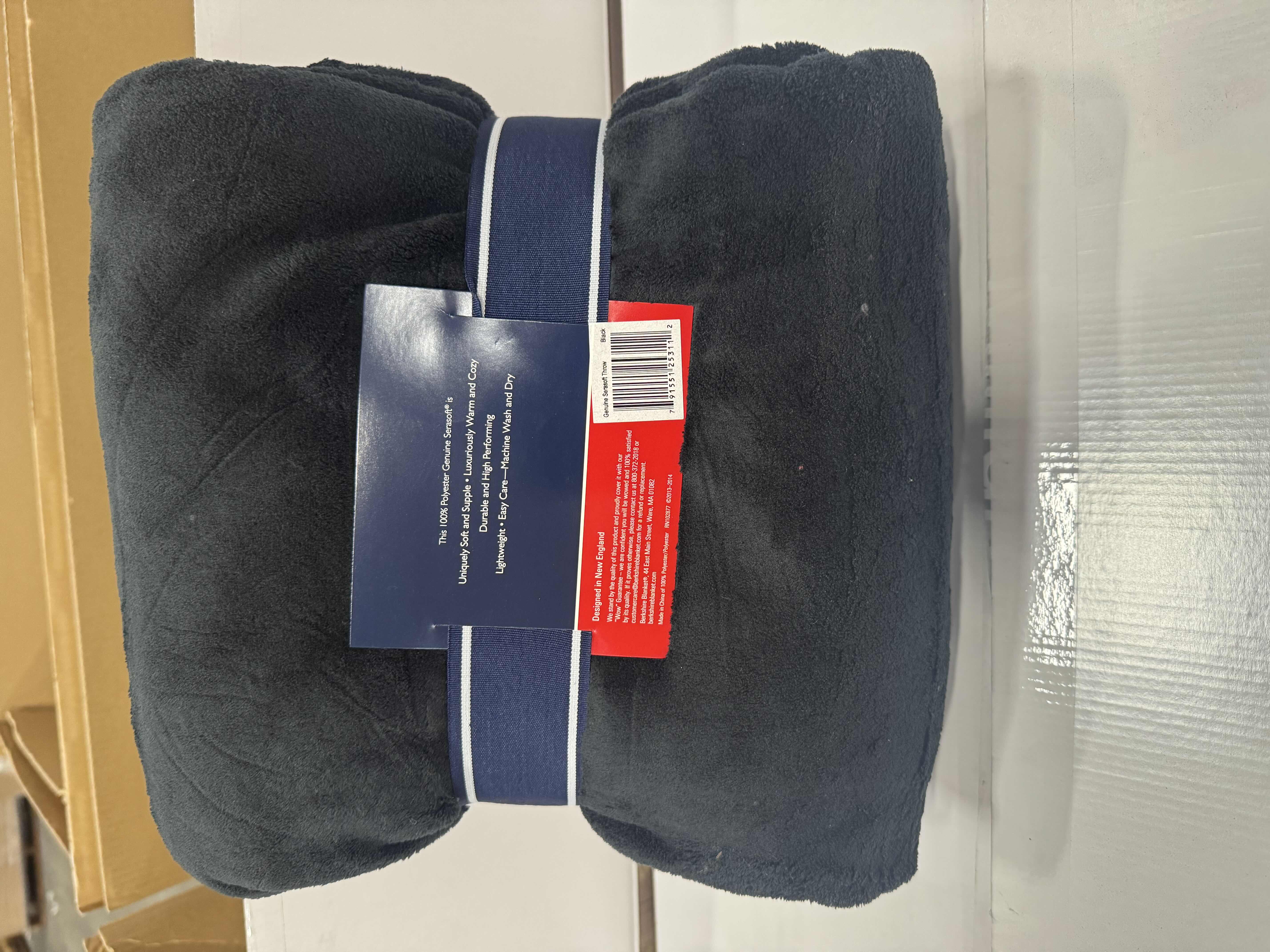 Photo 3 of BRAND NEW CASE OF BERKSHIRE BLANKETS IN BLACK 60” X 70” OVERSIZED THROW, SERASOFT, COZY OVERSIZED THROW BLANKET