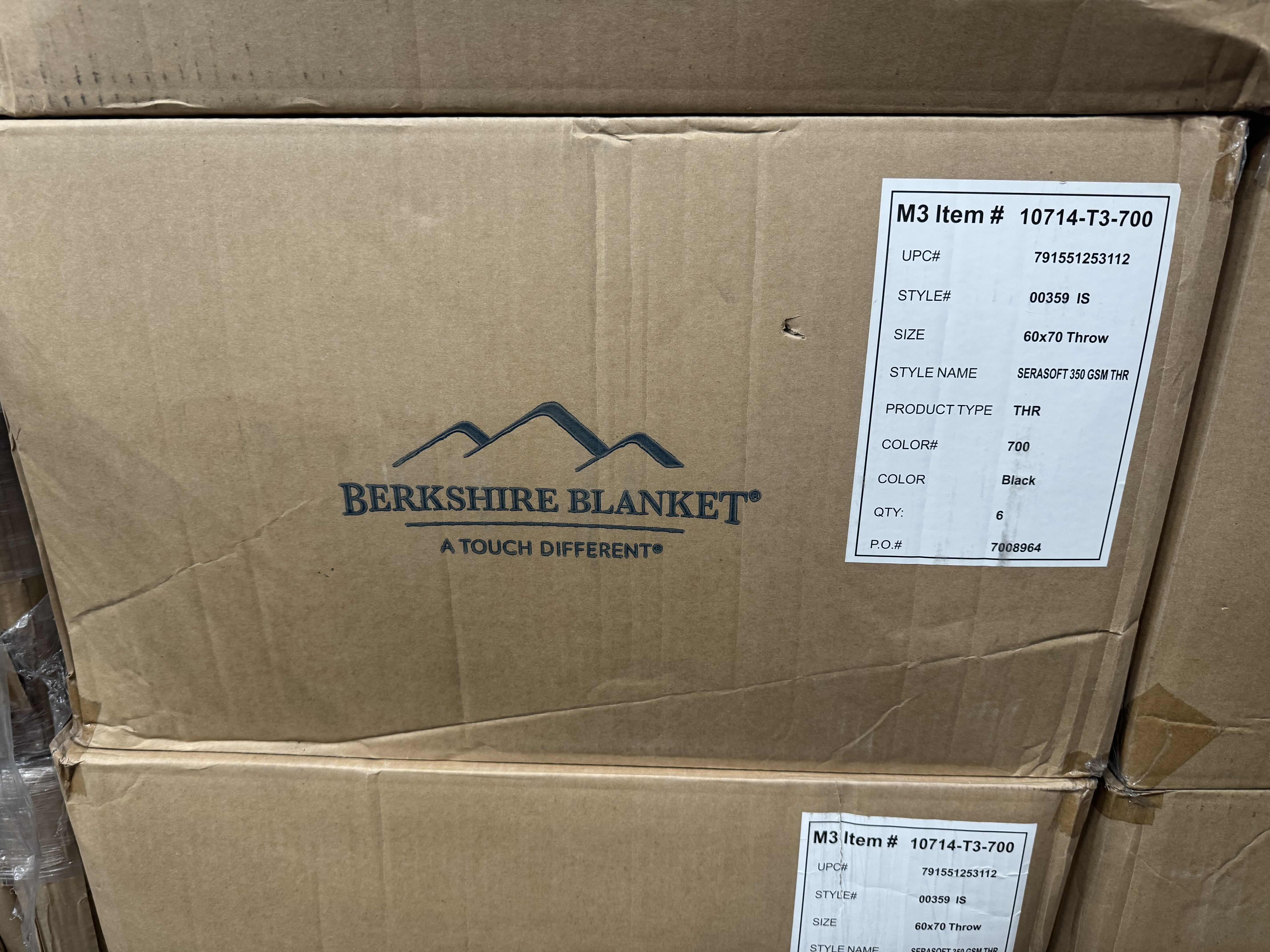 Photo 4 of BRAND NEW CASE OF BERKSHIRE BLANKETS IN BLACK 60” X 70” OVERSIZED THROW, SERASOFT, COZY OVERSIZED THROW BLANKET