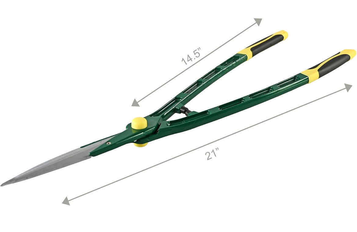 Photo 3 of LIGHTWEIGHT HEDGE SHEARS FOR GARDEN, SMALL YARD TRIMMING CLIPPER FOR BUSHES AND SHRUBS, PRUNING SHEARS FOR GARDENING, PLANT CLIPPERS, WEIGH LESS THAN 2 LBS, 26 ½” L, GREEN