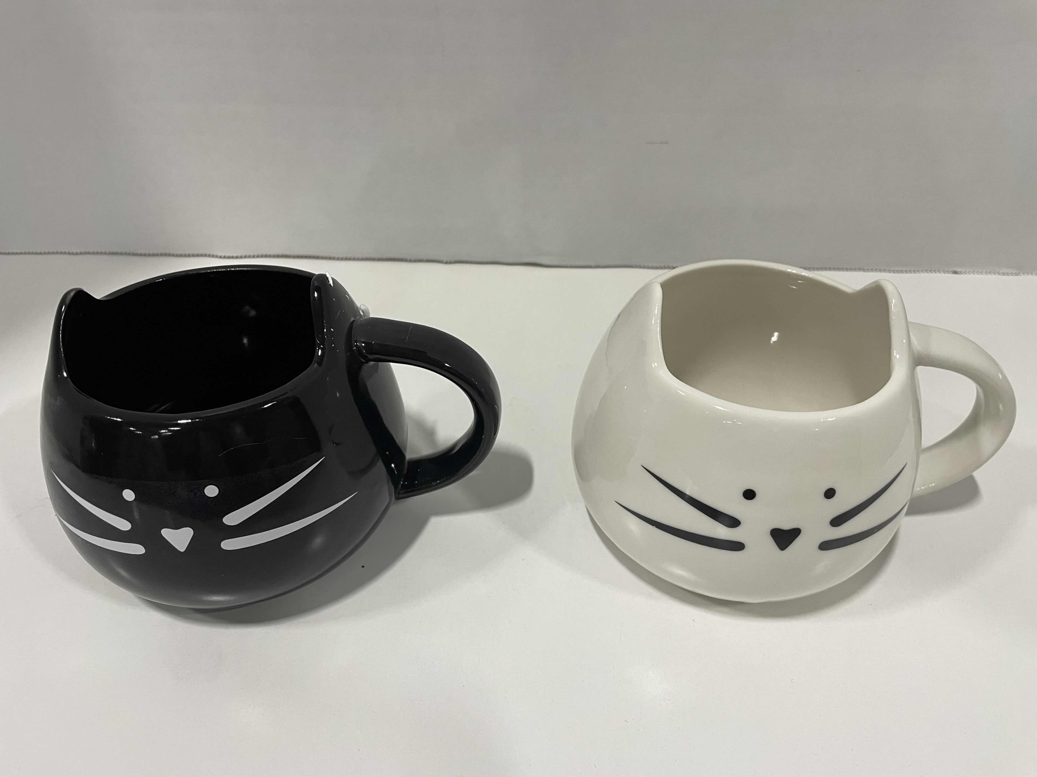 Photo 2 of SET OF 2 CERAMIC CAT MUGS 12OZ