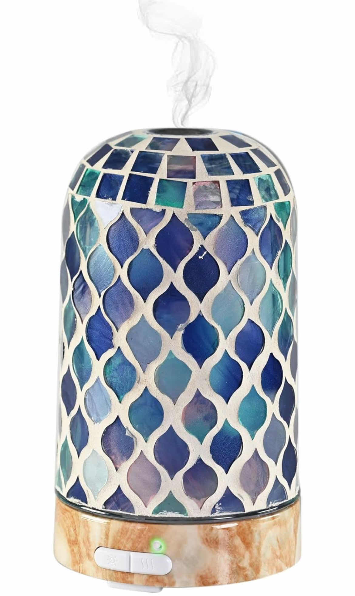 Photo 1 of MOSAIC ARABESQUE OIL DIFFUSER, VERTICAL ULTRASONIC ESSENTIAL OIL DIFFUSER, COLOR-CHANGING DIFFUSER, TILE COVER, 2 MIST MODES AND AUTO SHUTOFF, 3 ½ " L X 3 ½ " W X 6 ¼ " H