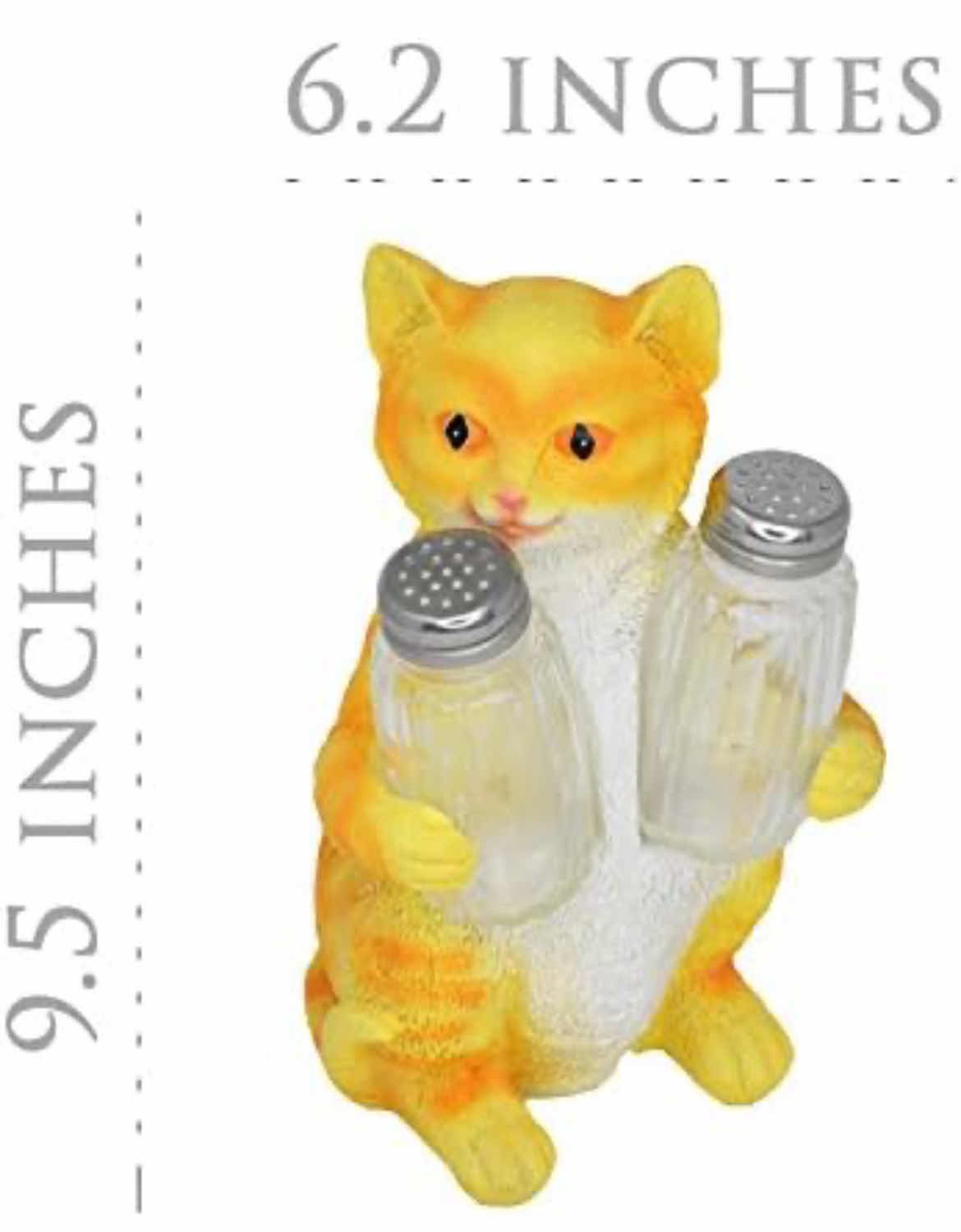 Photo 3 of DECORATIVE ORANGE TABBY KITTY CAT SALT PEPPER HOLDER SET FIGURINE PET STATUE SCULPTURE KITTEN KITCHEN TABLE DECORATION GIFT FOR CAT OWNER - HOME-X