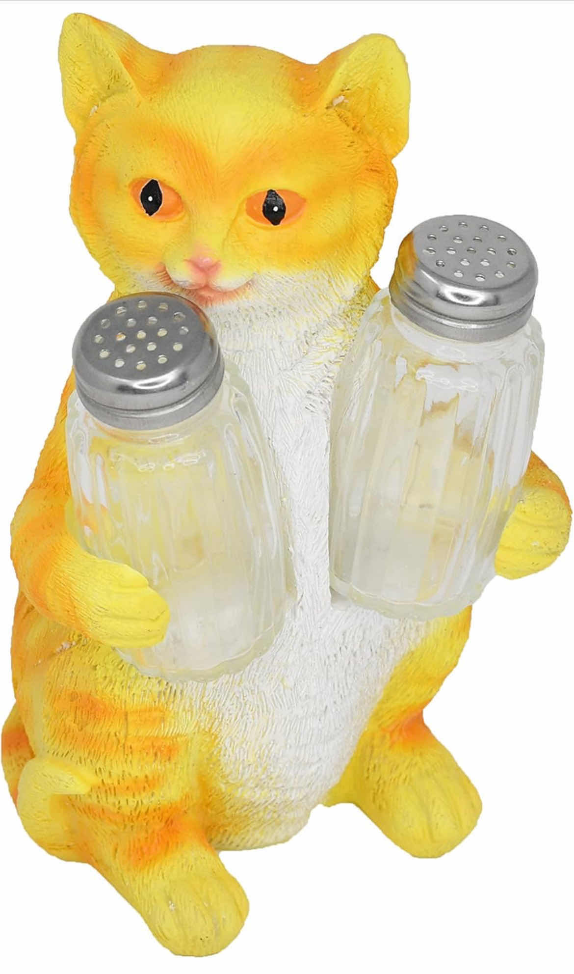 Photo 1 of DECORATIVE ORANGE TABBY KITTY CAT SALT PEPPER HOLDER SET FIGURINE PET STATUE SCULPTURE KITTEN KITCHEN TABLE DECORATION GIFT FOR CAT OWNER - HOME-X