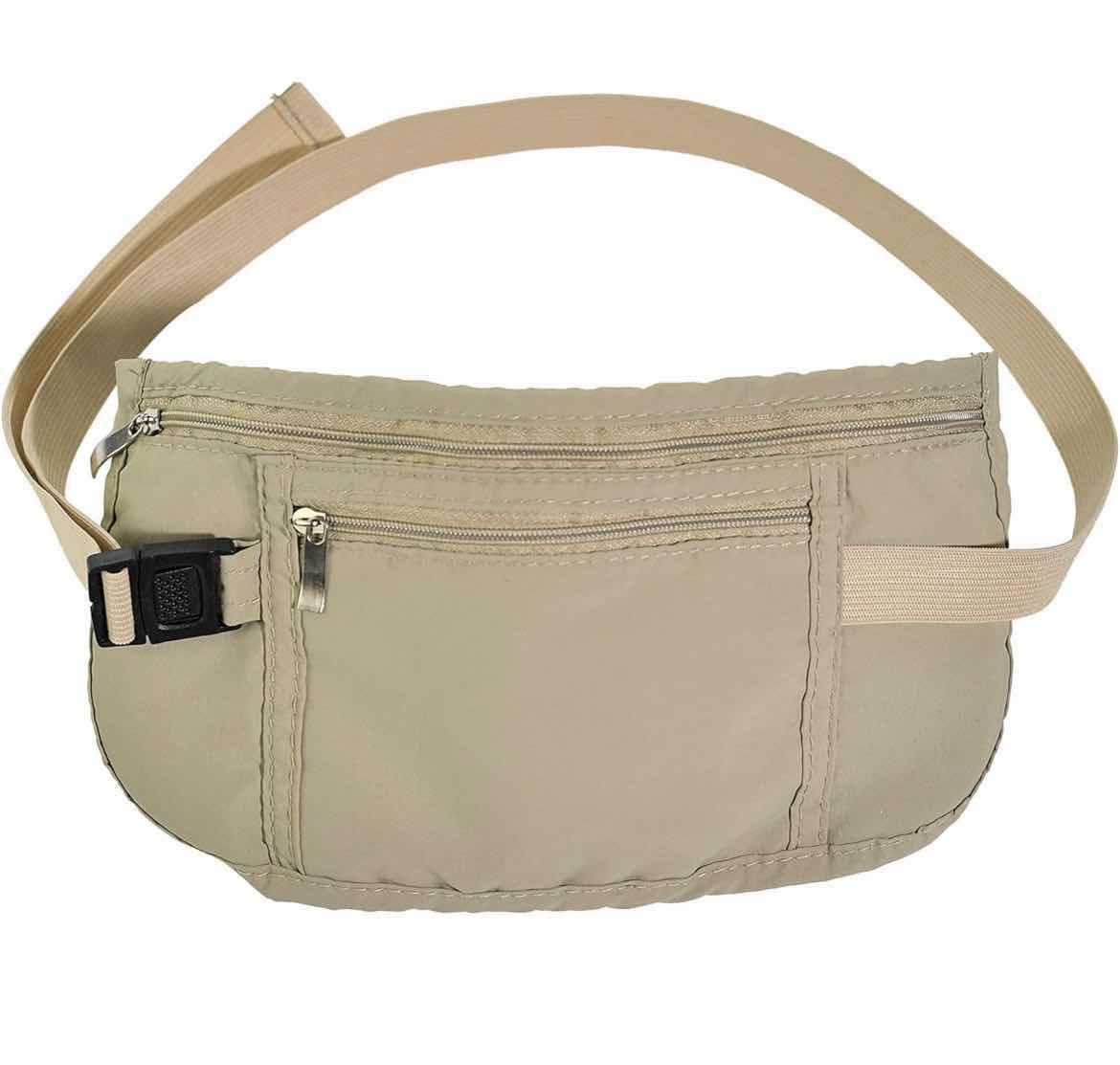 Photo 1 of KHAKI SECURE WAIST MONEY BELT POUCH FOR TRAVEL, WALLET PASSPORT HOLDER FOR MEN AND WOMEN (12)