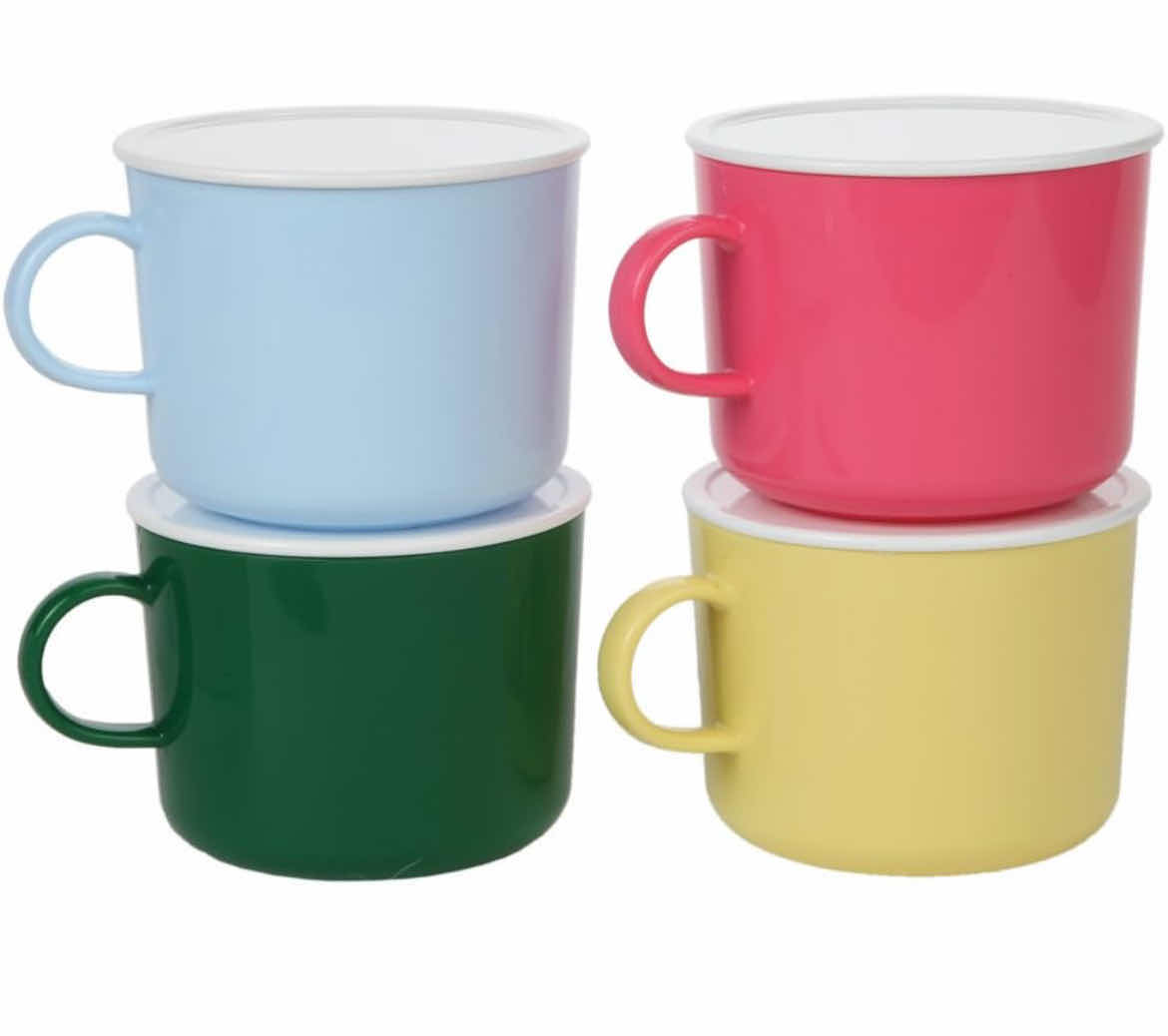 Photo 1 of MICROWAVE 20OZ COFFEE MUGS WITH LIDS - SET OF 4 MICROWAVABLE MUGS WITH HANDLE TO HEAT AND EAT RAMEN, NOODLES & SOUPS - SET OF 4 COLORS LARGE COFFEE CUP DISHWASHER SAFE, BPA-FREE (2)