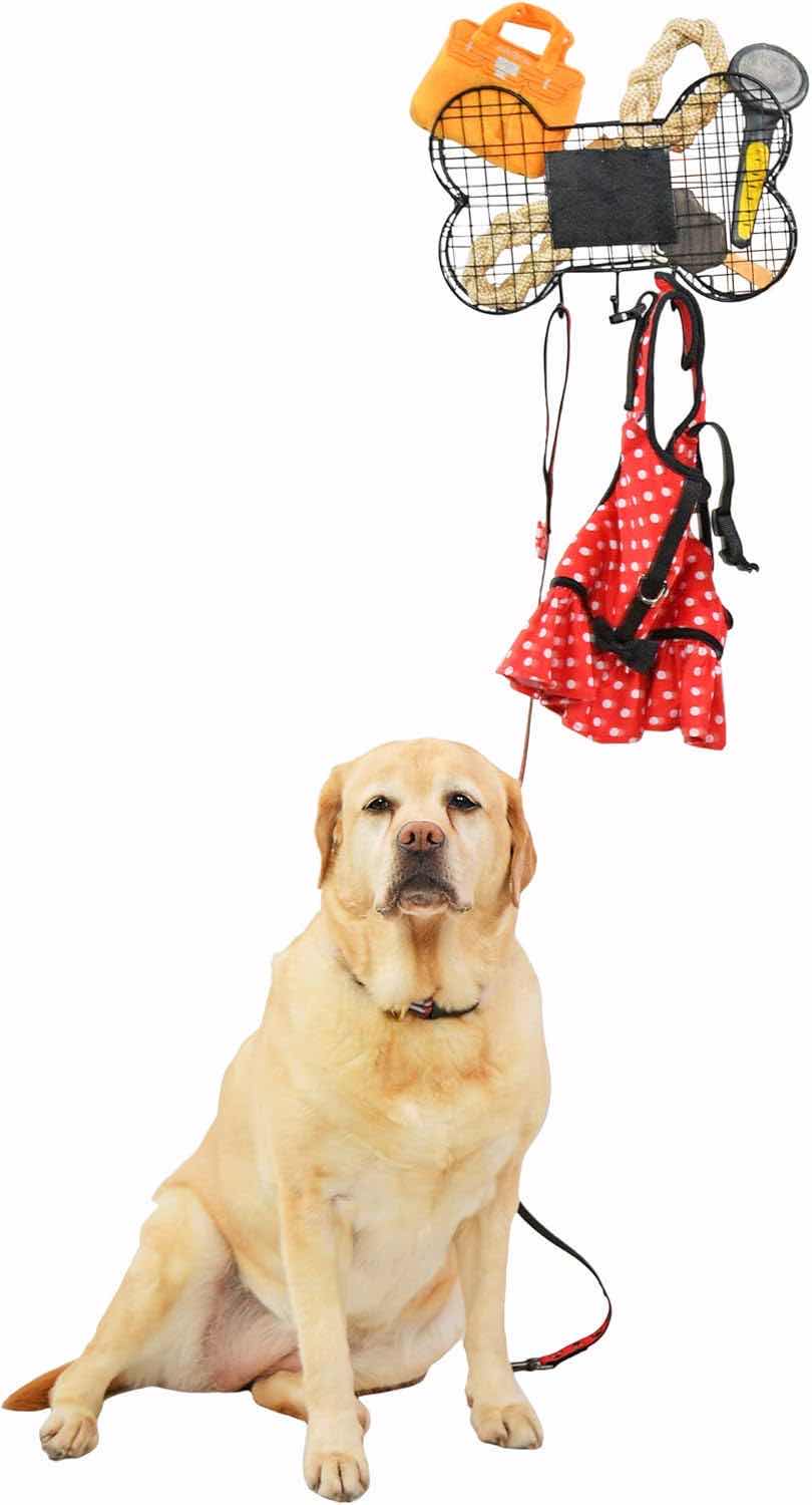 Photo 1 of CASE OF 12 NEW ARAD HANGING PET WALL ORGANIZER DOG TOY AND LEASH WIRE BASKET BONE SHAPED PUPPY BIN