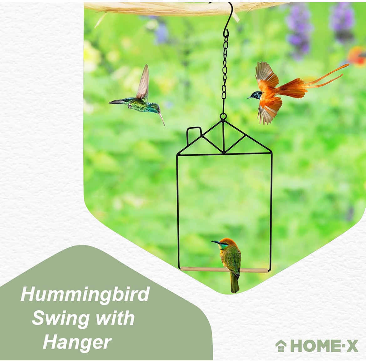 Photo 2 of CASE OF 150 HOME-X HUMMINGBIRD SWING WITH HANGER BLACK IRON