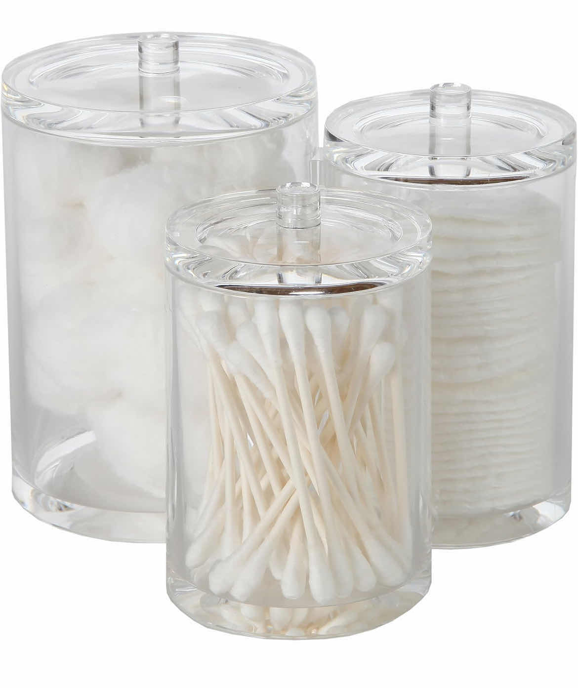 Photo 1 of CASE OF 17 ARAD 3PC ACRYLIC COTTON BALL AND SWAB HOLDER