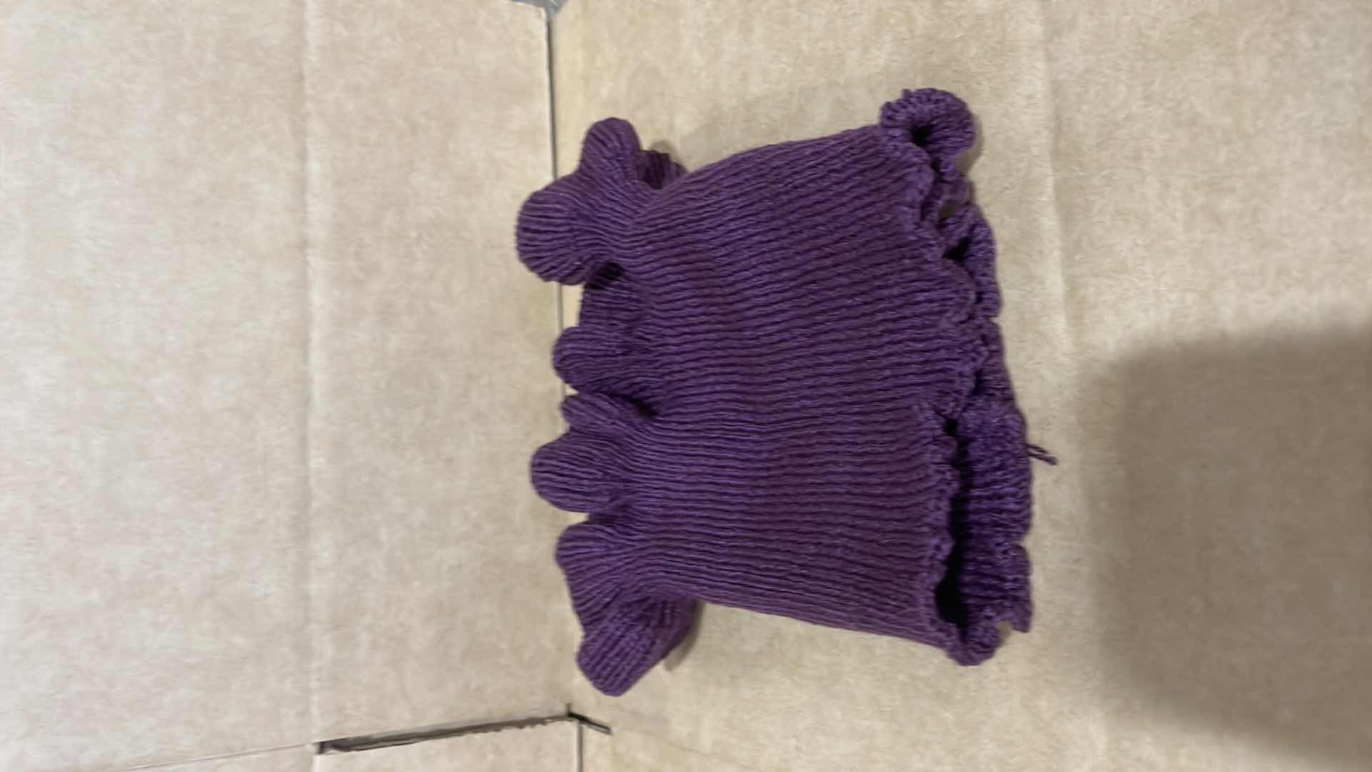 Photo 2 of CASE OF 150 PURPLE KNITTED BIB PULLOVER NECK WARMER