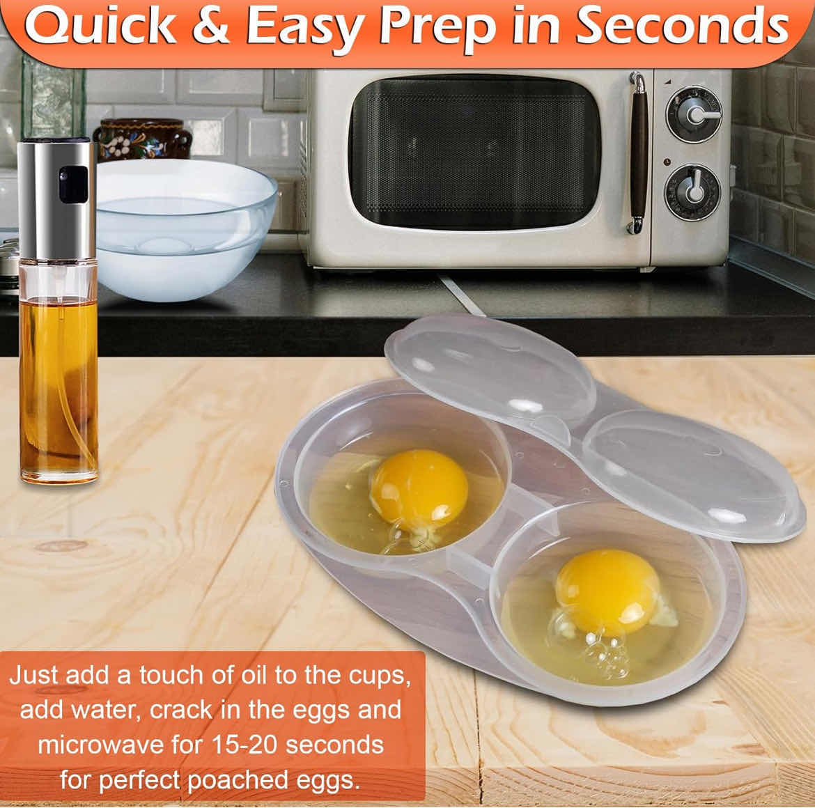 Photo 2 of CASE OF 24 HOME-X MICROWAVE EGG POACHER-EASY USE DISHWASHER SAFE-COOKS 2 EGGS AT ONCE