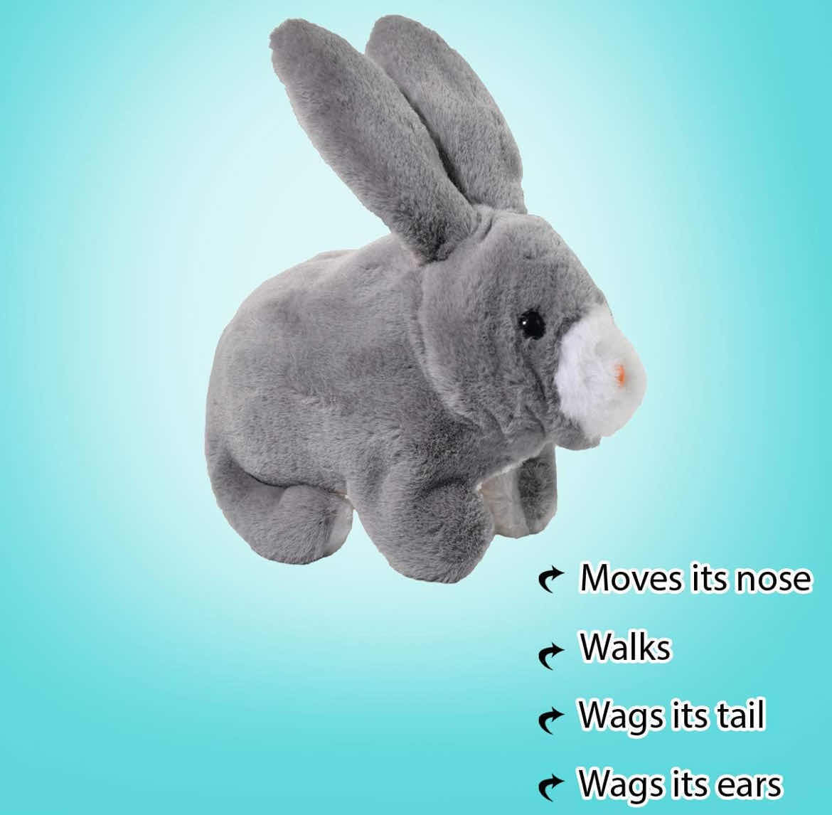 Photo 5 of CASE OF 24 HOME-X GRAY RABBIT, ELECTRIC RABBIT TOY, INTERACTIVE PETS, STUFFED ANIMALS