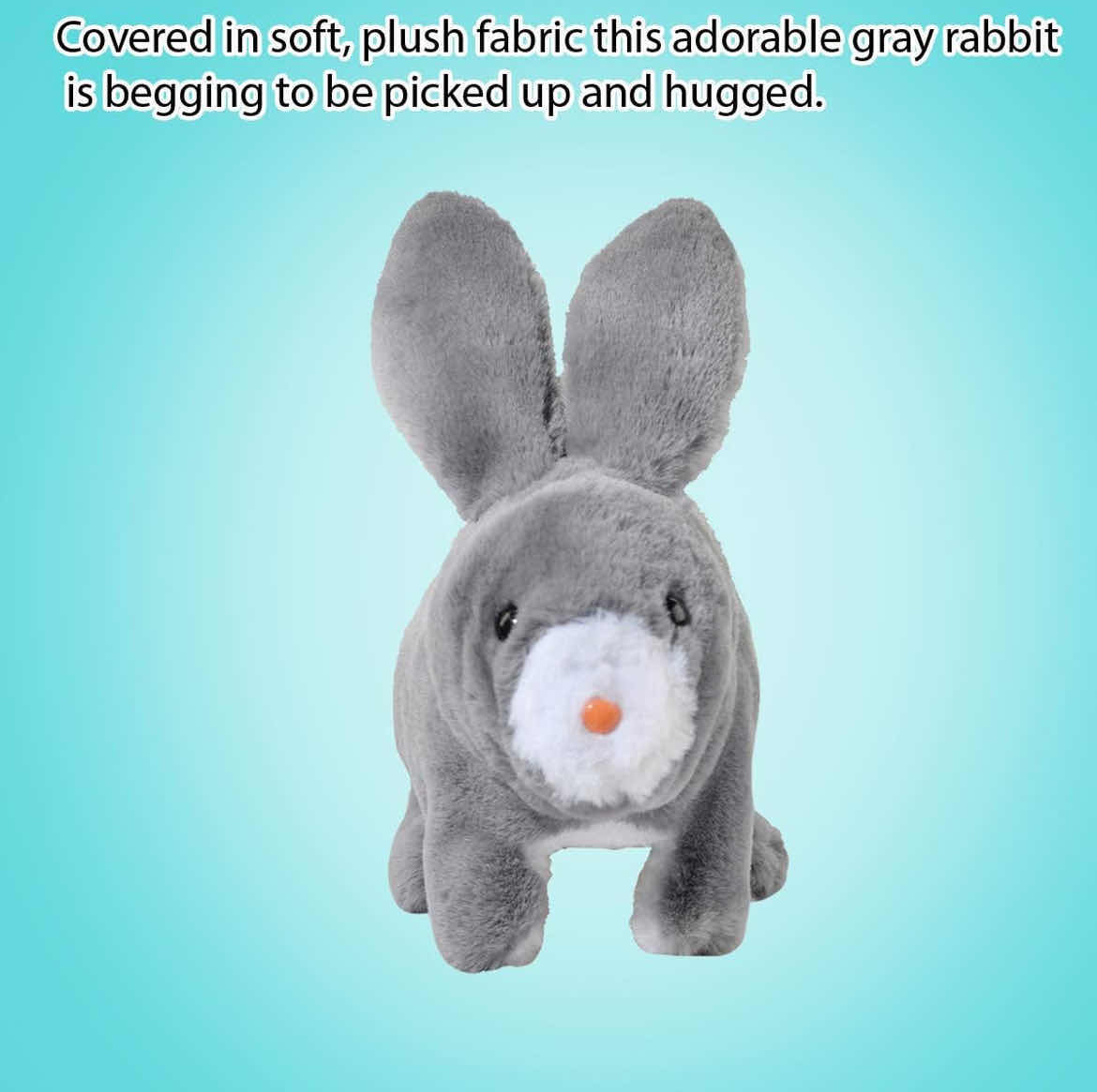 Photo 3 of CASE OF 24 HOME-X GRAY RABBIT, ELECTRIC RABBIT TOY, INTERACTIVE PETS, STUFFED ANIMALS