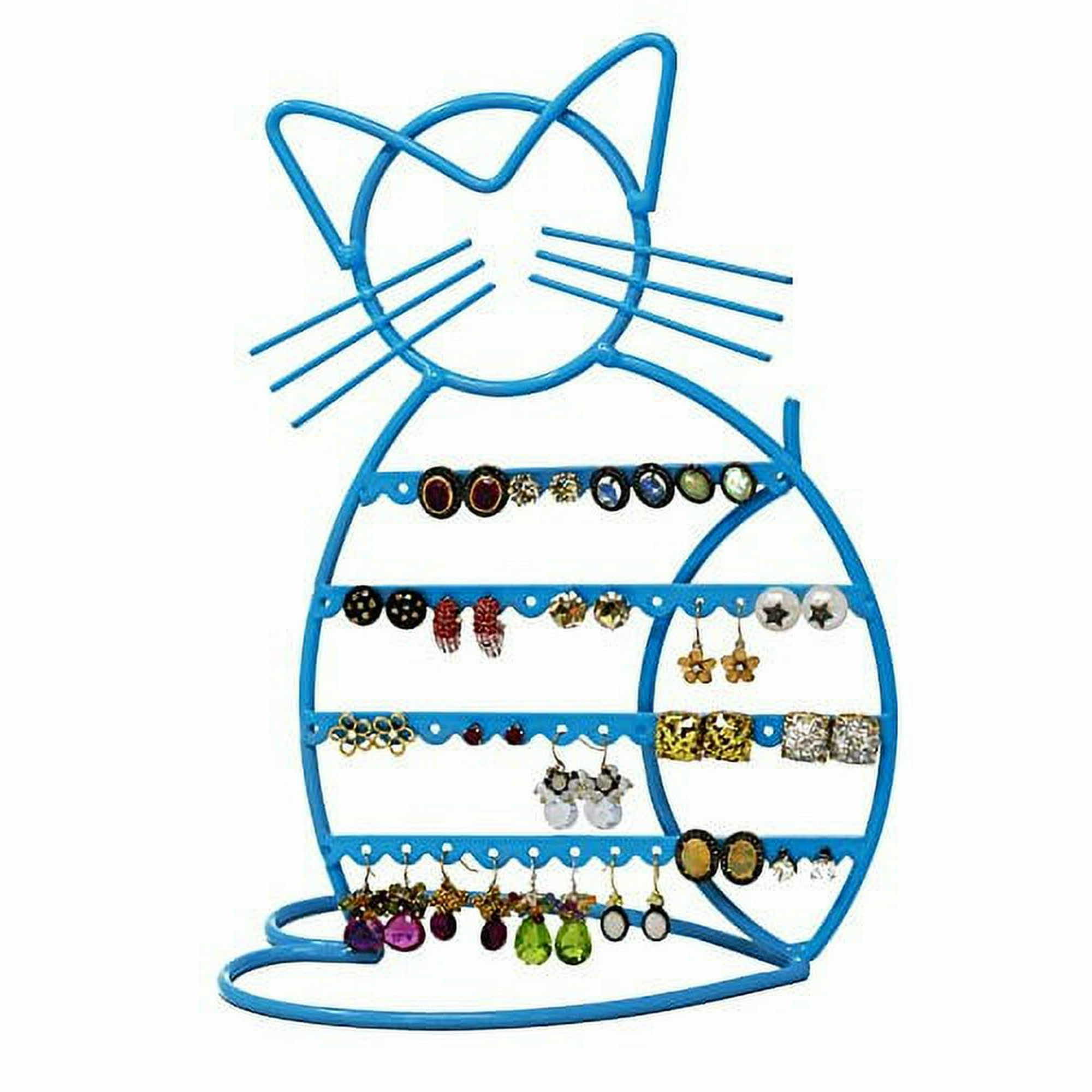 Photo 1 of CASE OF 16 ARAD CAT-SHAPED EARRING HOLDER, JEWELRY RACK, DISPLAY ORGANIZER FOR PIERCINGS (BLUE FINISH)