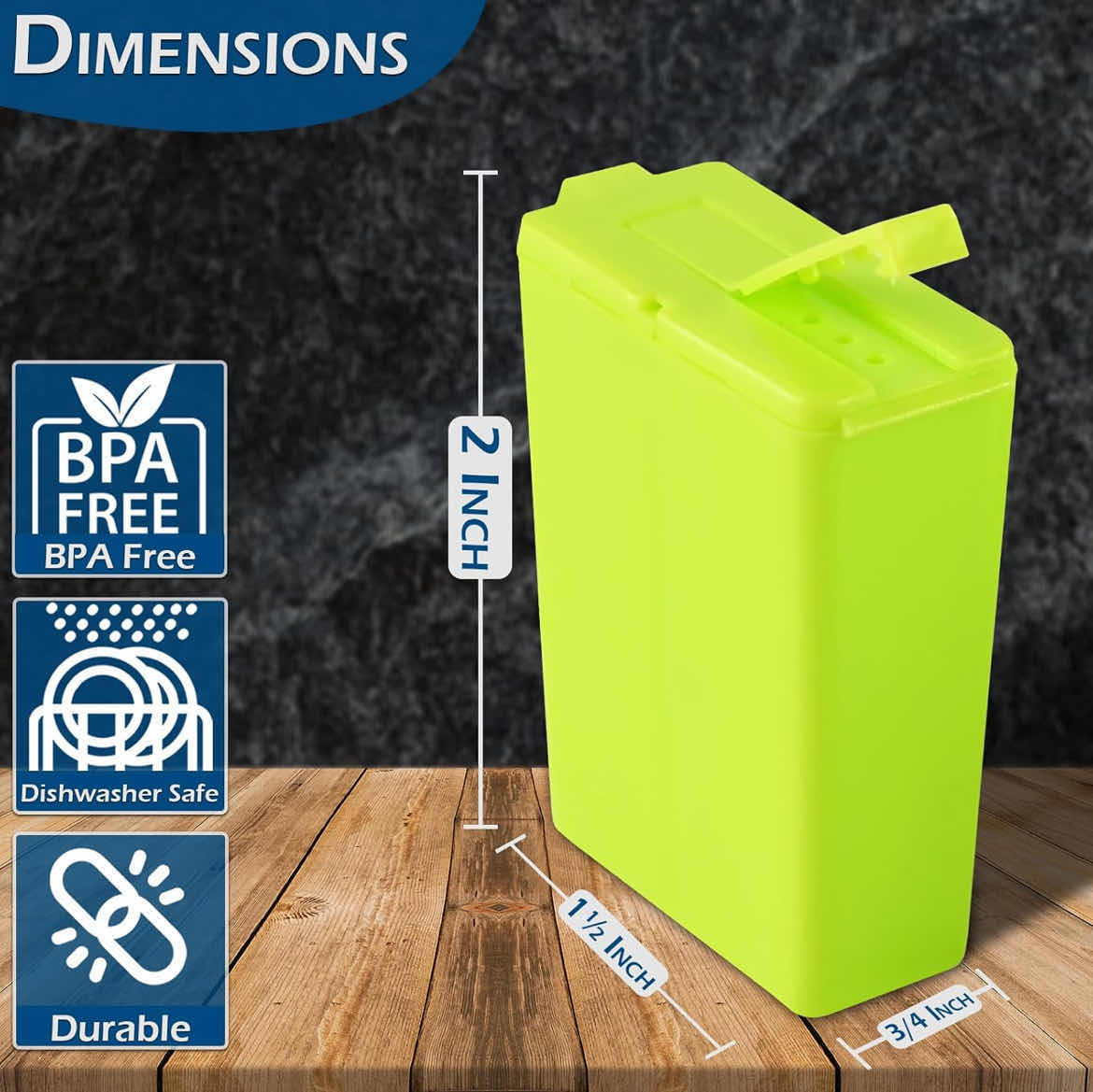 Photo 5 of CASE OF 144 HOME-X MINI SALT AND PEPPER SHAKERS PLASTIC WITH LIDS CAMPING TRAVEL LUNCHBOX SETS OF 2 GREEN