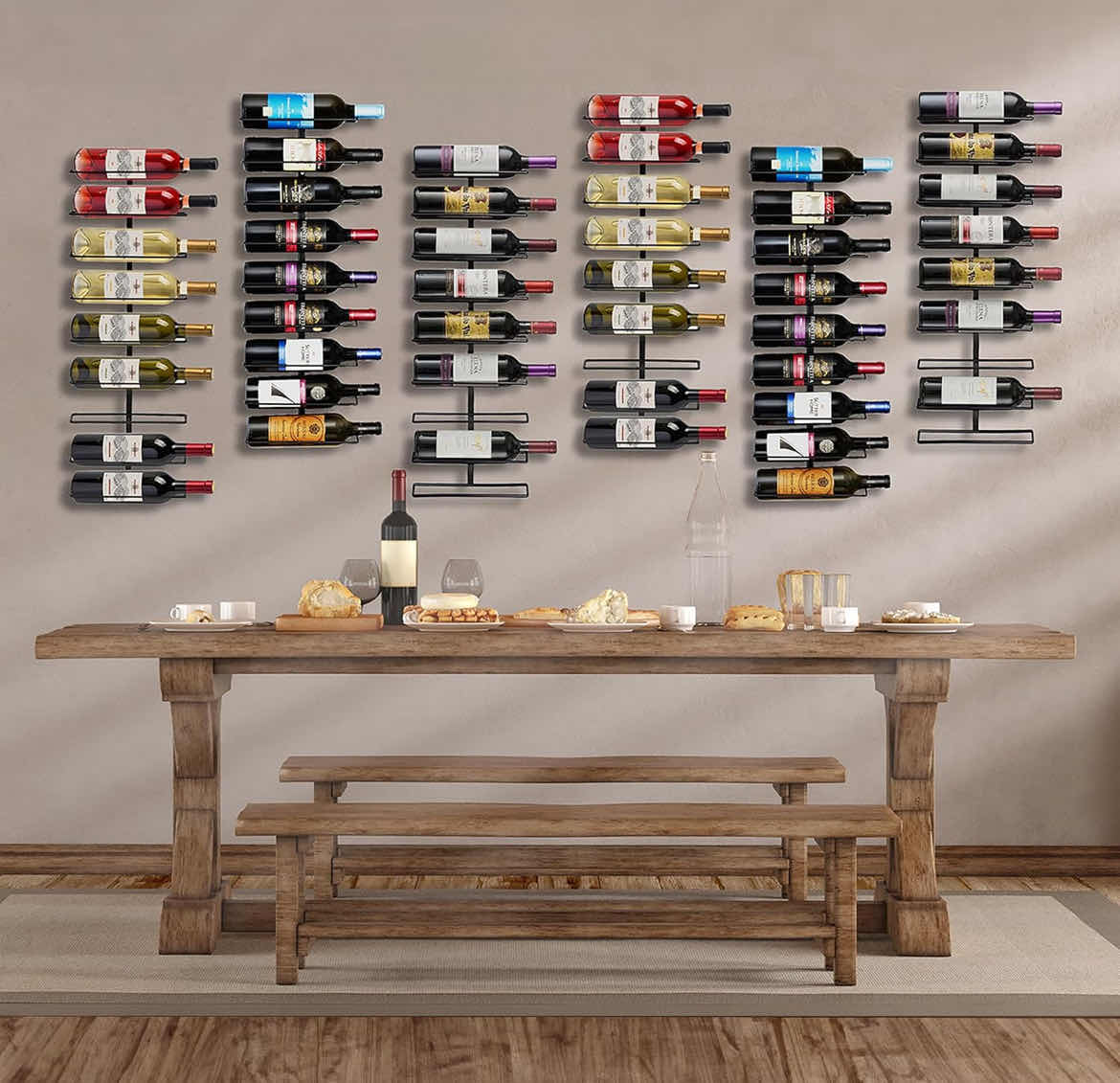 Photo 1 of CASE OF 6 HOME-X WALL MOUNT WINE RACK HOLDS 9 BOTTLES