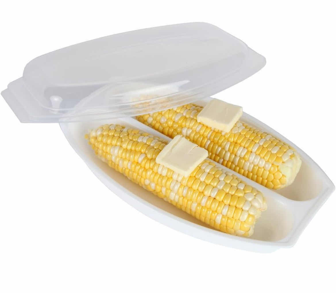 Photo 1 of CASE OF 48 HOME-X - MICROWAVE CORN STEAMER WITH LID, AIRTIGHT LID STEAMS FOR DELICIOUS AND PERFECTLY COOKED CORN ON THE COB IN MINUTES