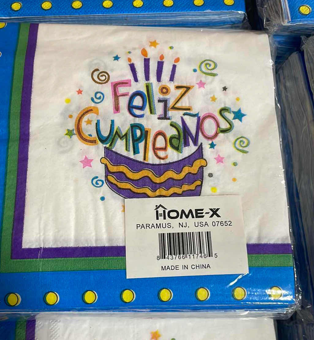 Photo 2 of CASE OF 75 FELIZ CUMPLEAÑOS NAPKINS