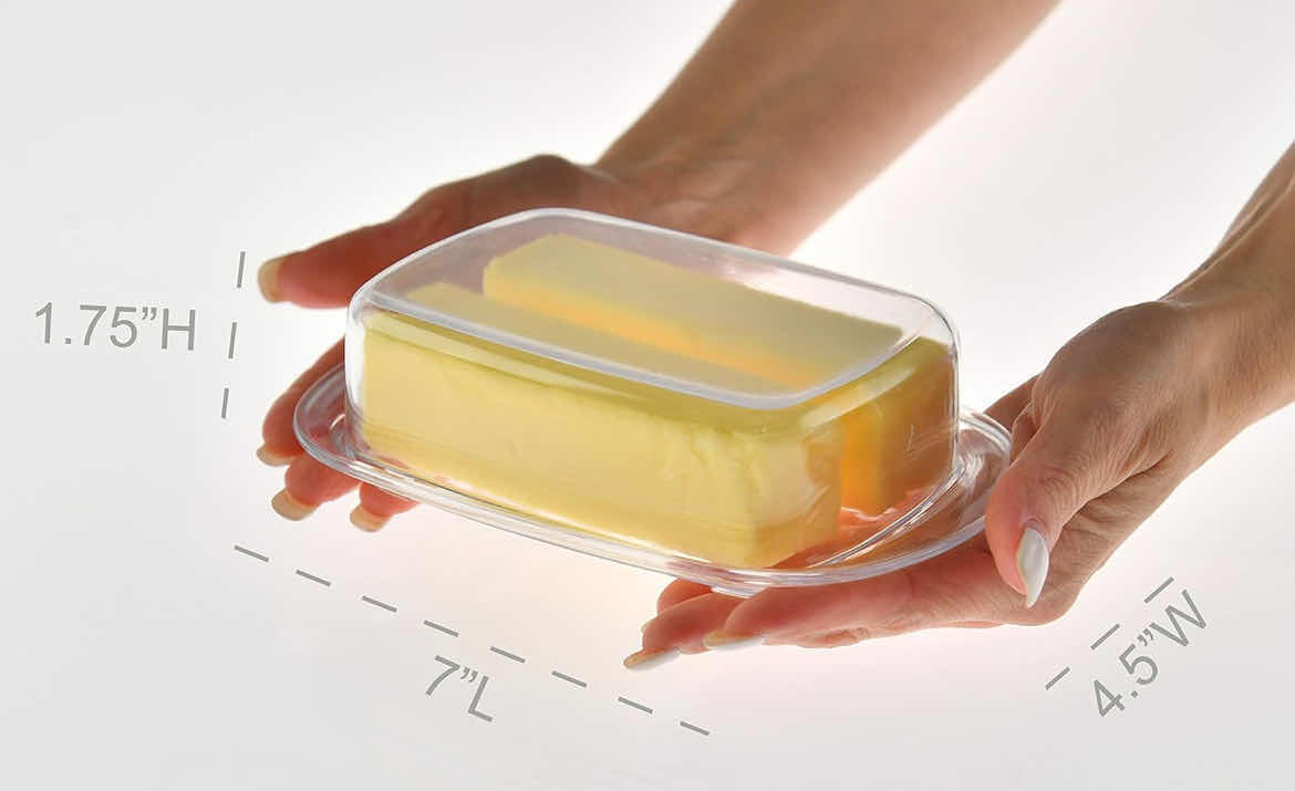 Photo 1 of CASE OF 48 HOME-X CLEAR ACRYLIC BUTTER DISH WITH COVER PLASTIC COVERED CHEESE HOLDER WITH TRAY