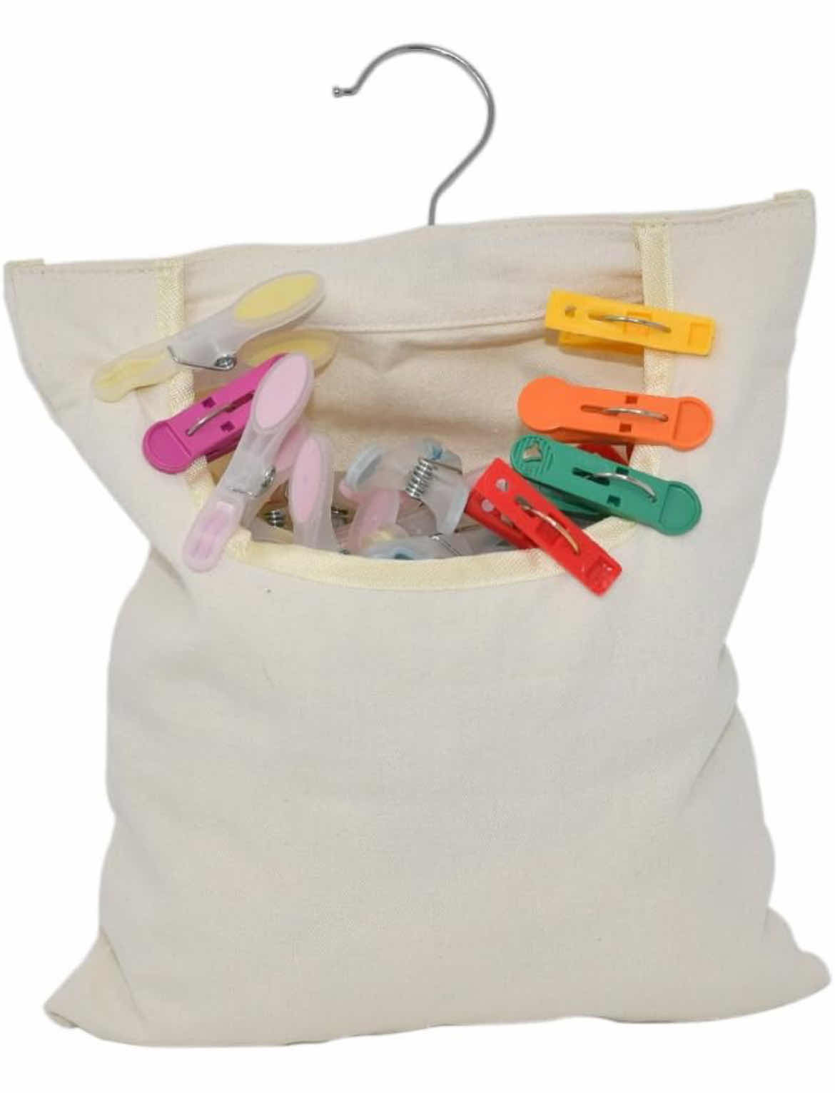 Photo 4 of CASE OF 100 HOME-X CANVAS CLOTHES PIN BAG LAUNDRY CLOTHES PIN HOLDER WITH HANGING HOOK