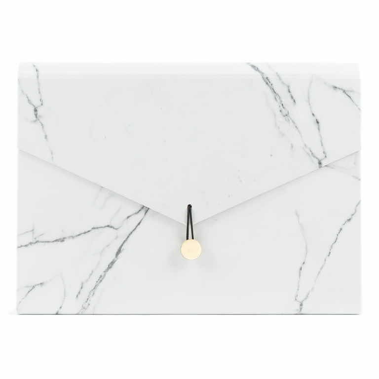 Photo 1 of U BRANDS WHITE MARBLE 13-POCKET EXPANDABLE FILE FOLDER