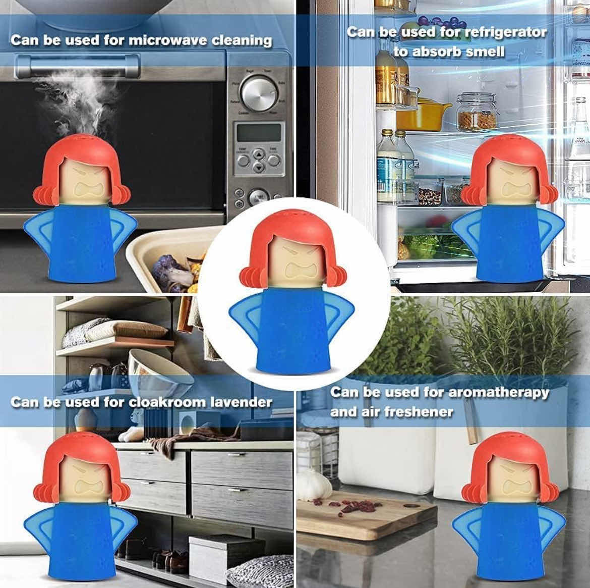 Photo 4 of CASE OF 80 HOME-X - STEAM'N MAMA MICROWAVE CLEANER, THE FUN AND EASY WAY TO STEAM CLEAN YOUR MICROWAVE, BLUE/RED BLUE AND RED