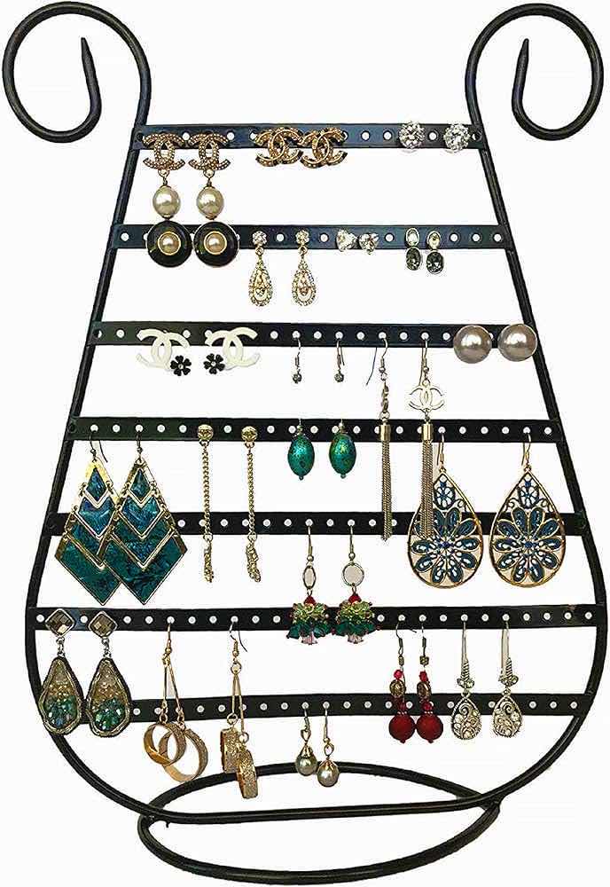 Photo 3 of NEW 3-PACK ARAD BLACK METAL HARP SHAPED EARRING ORGANIZER HOLDER 