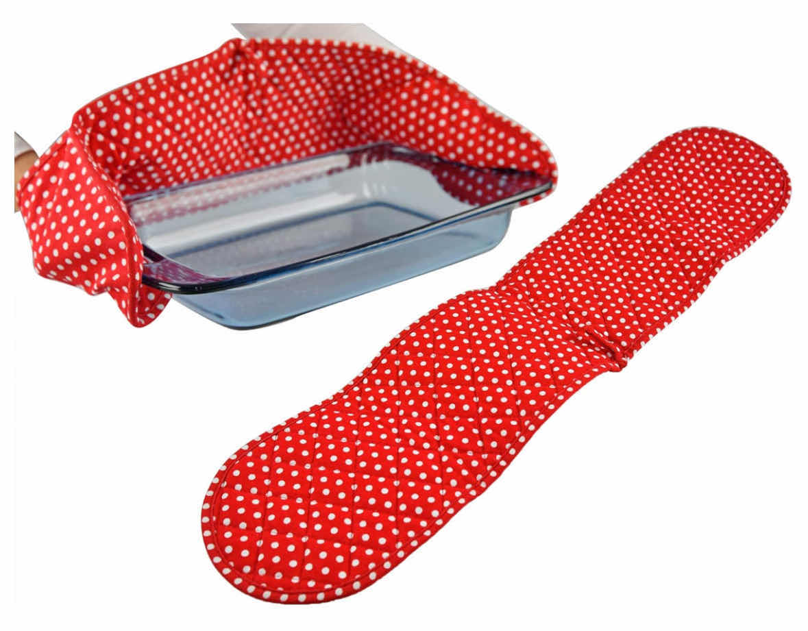 Photo 1 of NEW 2-PACK NON-SLIP DOUBLE OVEN GLOVE/MITT (RED/WHITE POLKA DOT)