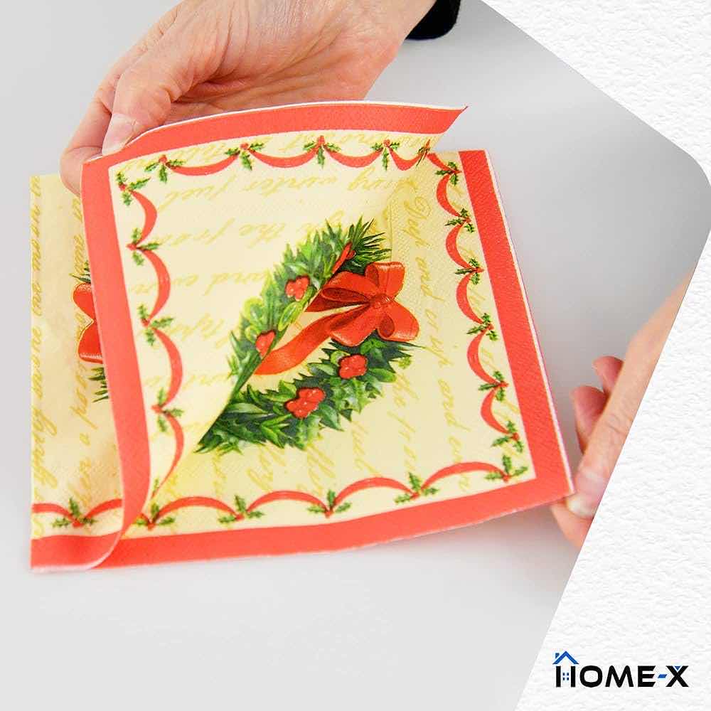 Photo 3 of NEW HOME-X DISPOSABLE CHRISTMAS WREATH CHRISTMAS PARTY NAPKINS 48PK (SET OF 5)