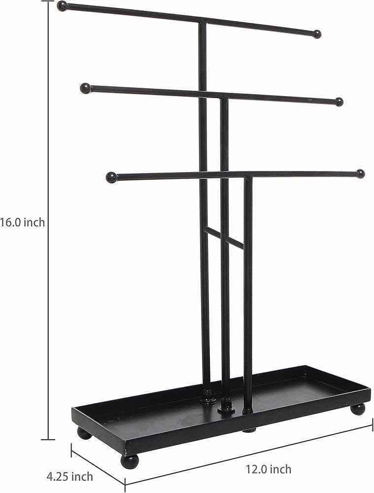 Photo 3 of $150.    NEW CASE ARAD MODERN BLACK METAL 3 TIER JEWELRY ORGANIZER (BOX OF 5)