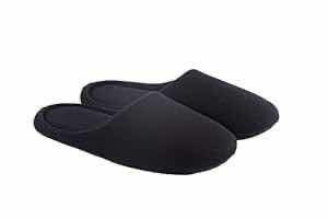 Photo 1 of HOME X BLACK UNISEX MEMORY FOAM HOUSE SLIPPERS MENS SIZE 6-7 WOMENS SIZE 6.5-8.5 1 CASE/ 24 PAIRS