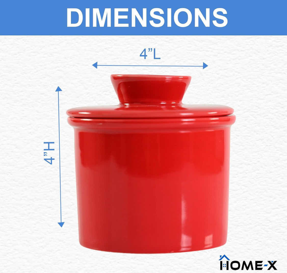 Photo 2 of NEW CASE OF HOME-X RED CERAMIC CROCK BUTTER DISH (APPROX 24PCS)