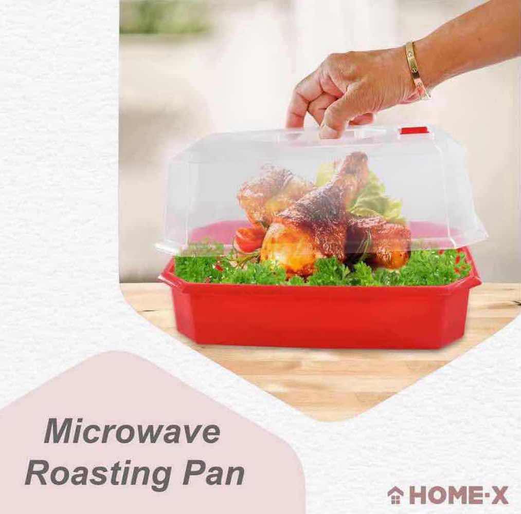 Photo 1 of NEW CASE OF HOME-X MICROWAVE ROASTING PAN/TRAY SET BPA-FREE PLASTIC (QTY 12 PER CASE)