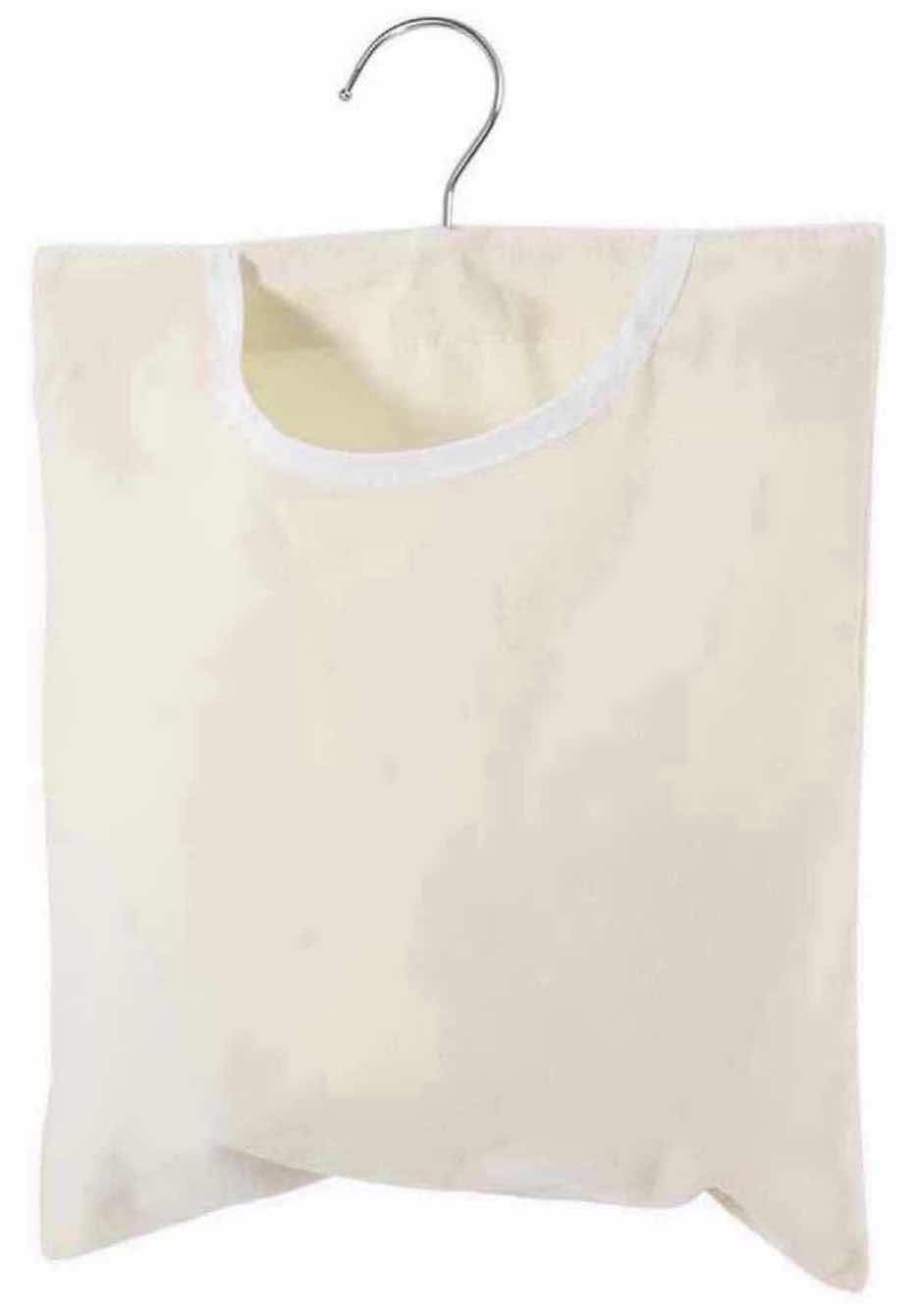 Photo 1 of NEW CASE OF HOME-X CANVAS CLOTHESPIN BAG W ROTATING HANGING HOOK, BEIGE, 15” x 11” (APPROX 100 PER CASE)