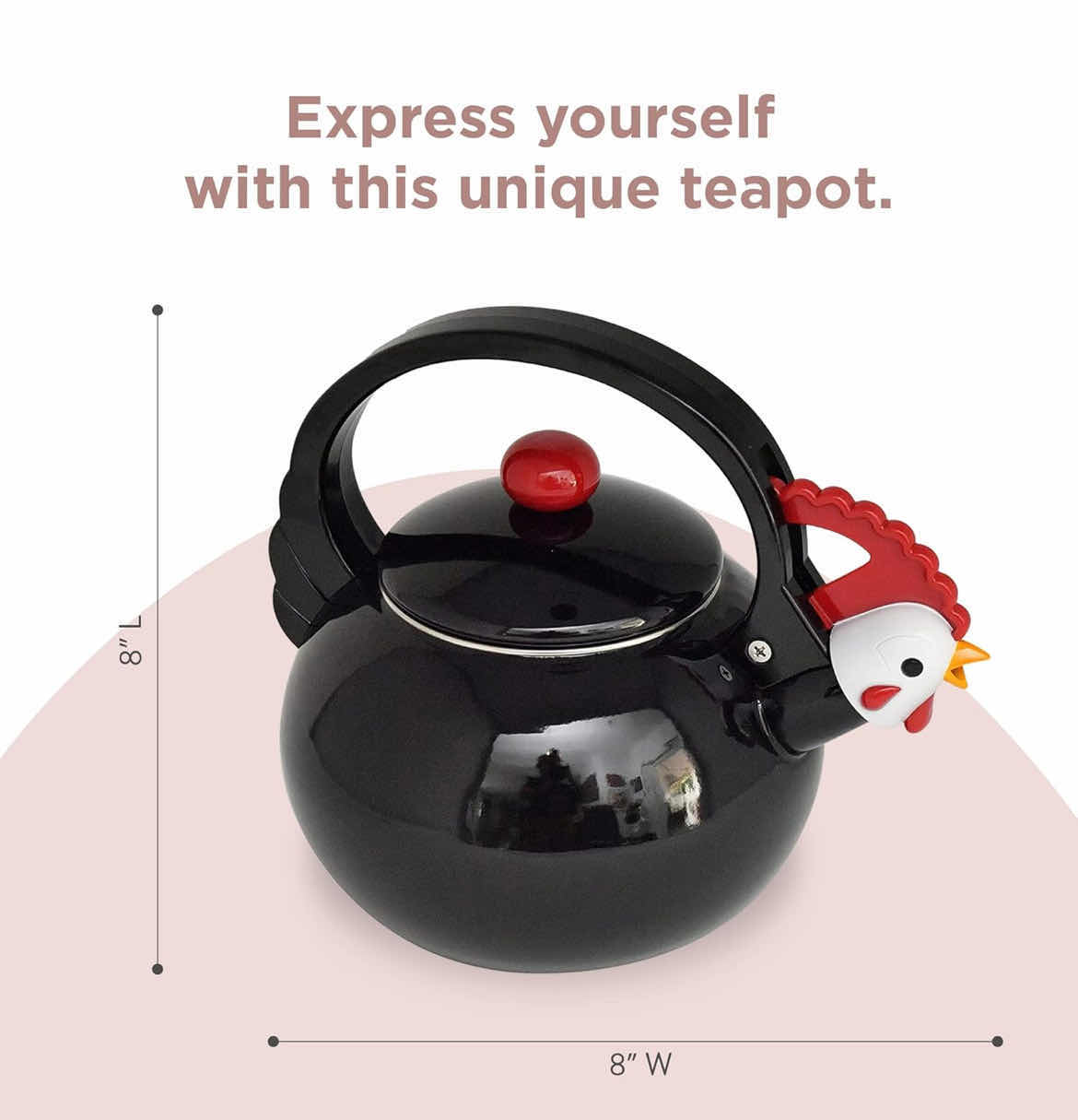 Photo 4 of HOME X BLACK ROOSTER WHISTLING TEA KETTLE 1.9QT (1CASE/6PCS)