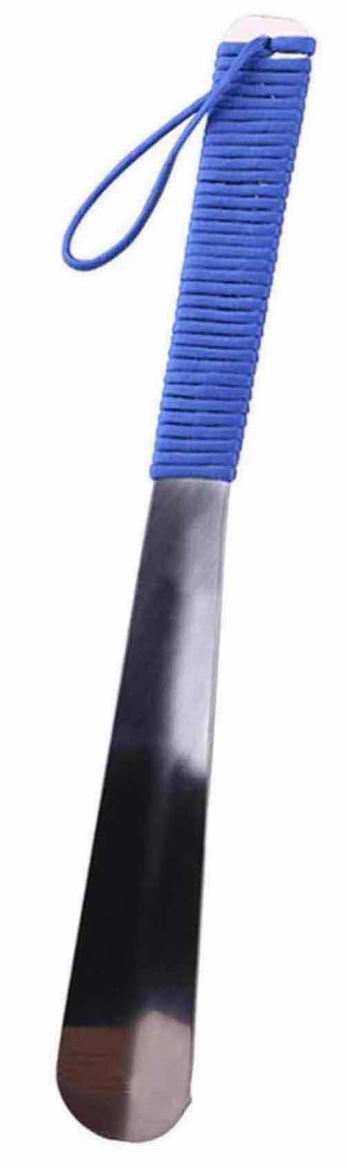 Photo 1 of NEW CASE OF HOME-X STAINLESS STEEL PORTABLE 15” SHOE HORN HELPER, BLUE (APPROX 70 PCS)