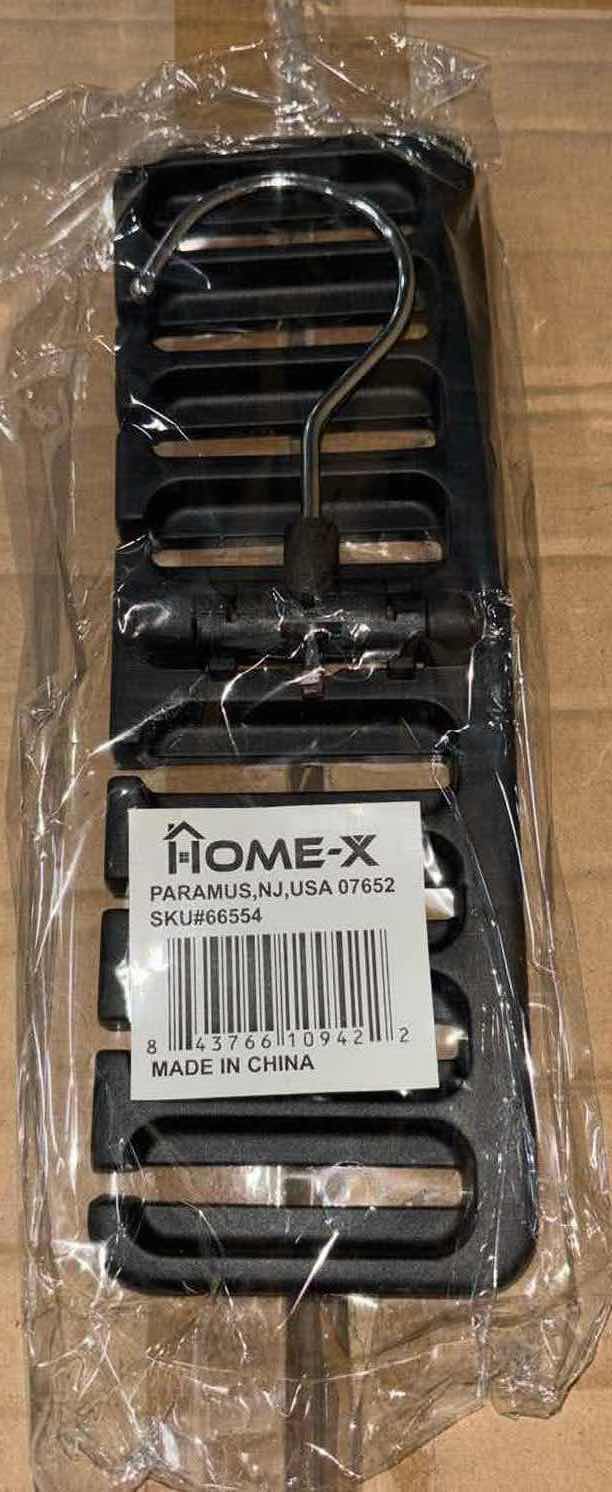 Photo 5 of NEW CASE OF HOME-X BELT/TIE/SCARF HANGER SPACE SAVER ORGANIZER W SWIVEL HOOK, BLACK (APPROX 144 PCS)