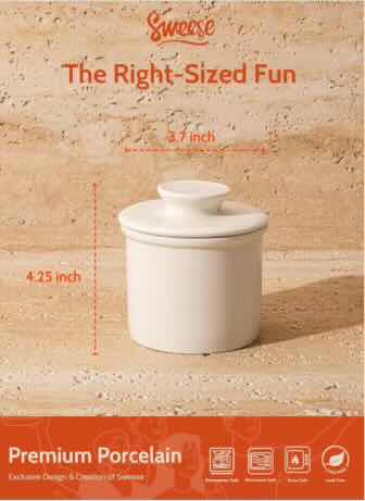 Photo 3 of NEW HOME-X WHITE CERAMIC CROCK BUTTER DISH (24PCS/CASE)