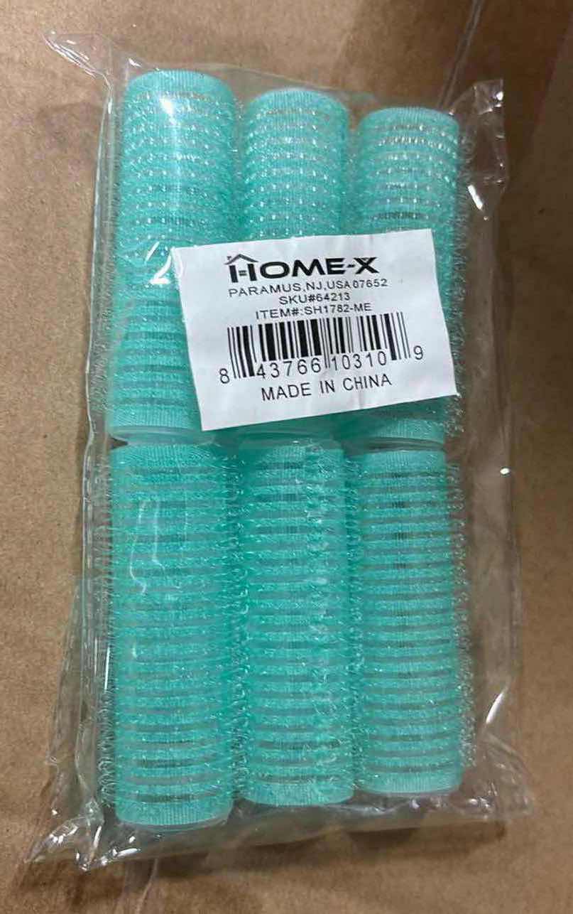 Photo 2 of NEW CASE OF HOME-X 6 PC SETS 0.98” SELF HOLDING SALON ROLLERS, GREEN (150 SETS/CASE)