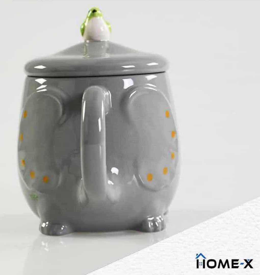 Photo 3 of NEW CASE OF HOME-X CERAMIC ELEPHANT MUG W LID 5.5” X 4” (18PCS/CASE)