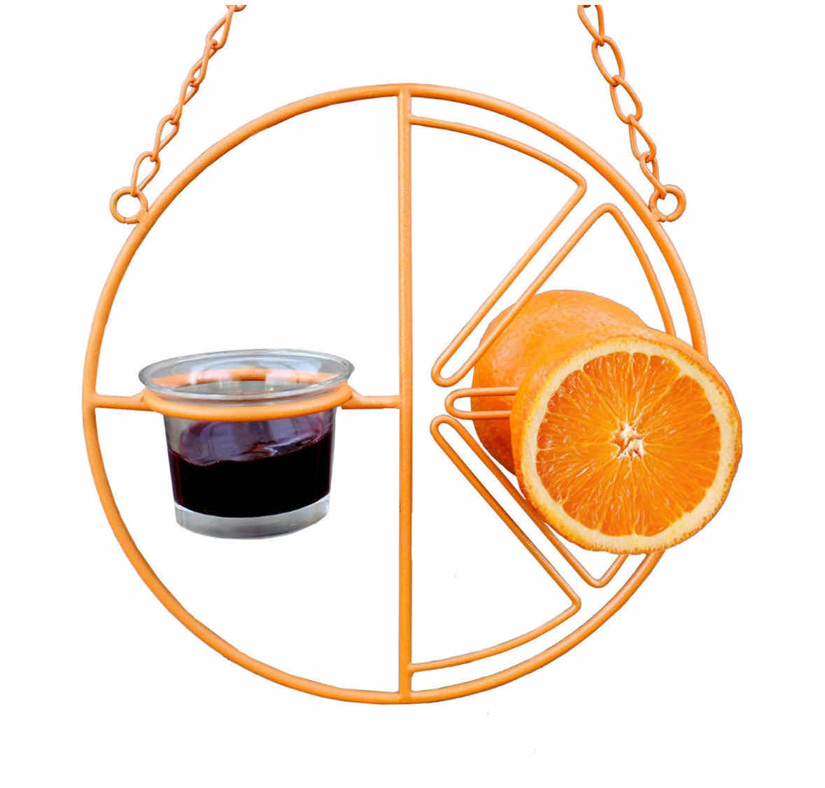 Photo 1 of NEW CASE OF HOME-X ORIOLE 2 IN 1 HANGING BIRD FEEDER W GLASS DISH, ORANGE (28 PCS/CASE)